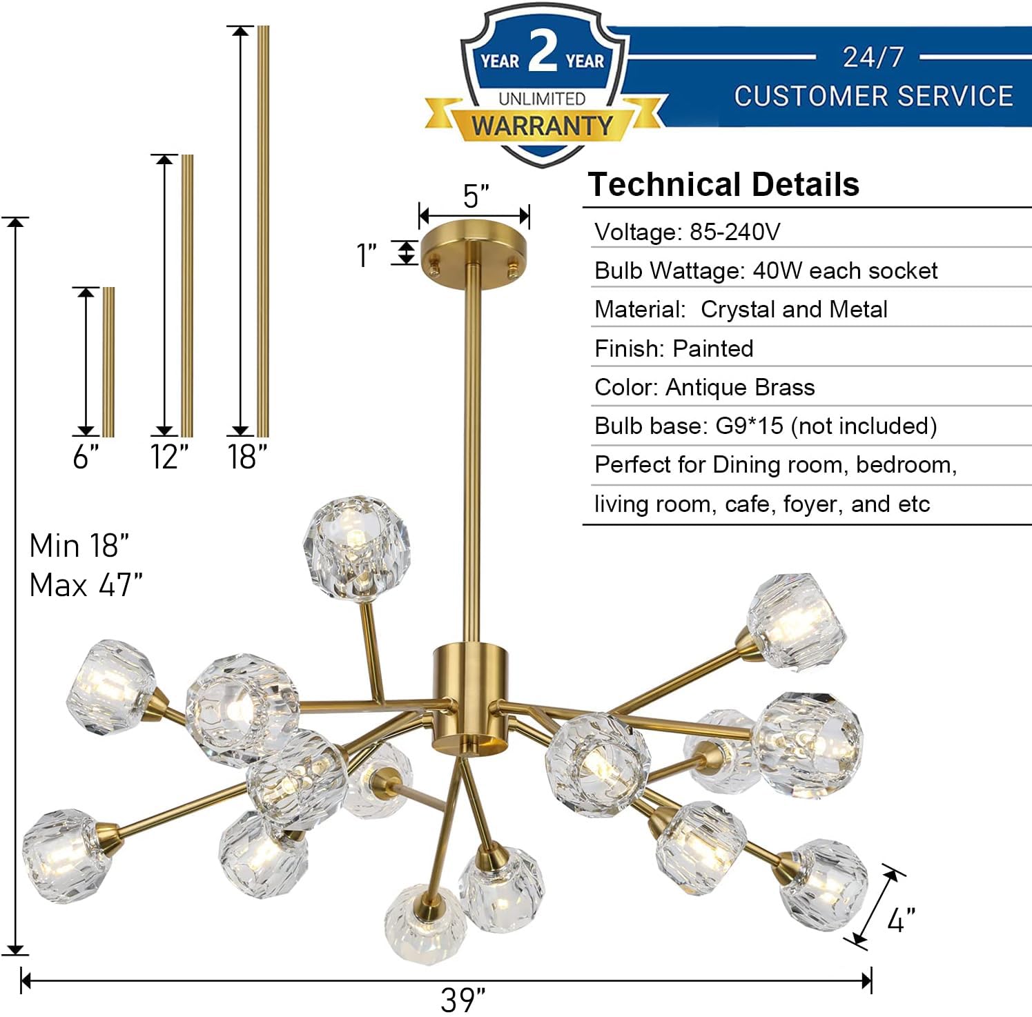 Sputnik Chandeliers for Dining Room Light Fixture, Modern Crystal Chandeliers, 9 Lights Gold Chandelier for Living Room Bedroom, Dining Room Chandelier Over Table, Kitchen Light Fixtures