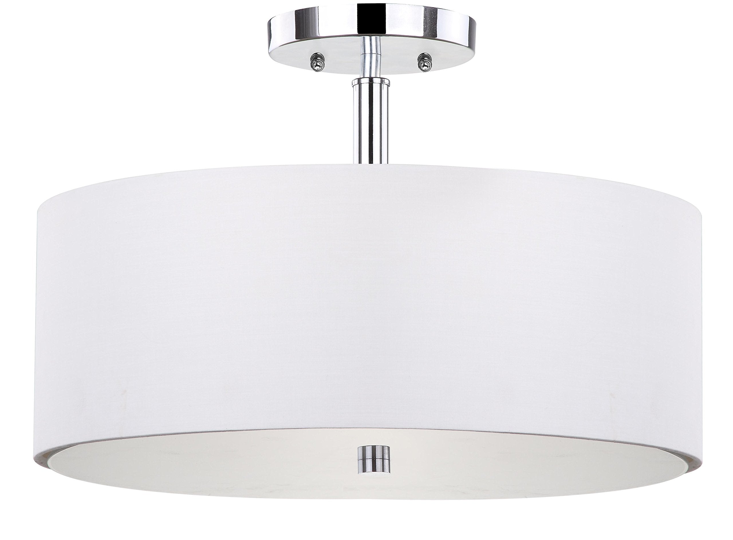 Lighting Collection Clara Gold 16-inch Diameter Semi Flush Mount Ceiling Light Fixture (LED Bulbs Included)