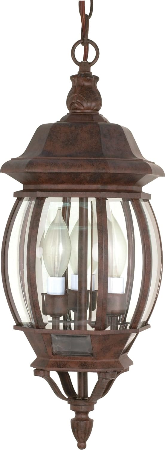 Three Light Hanging Lantern, Bronze/Dark