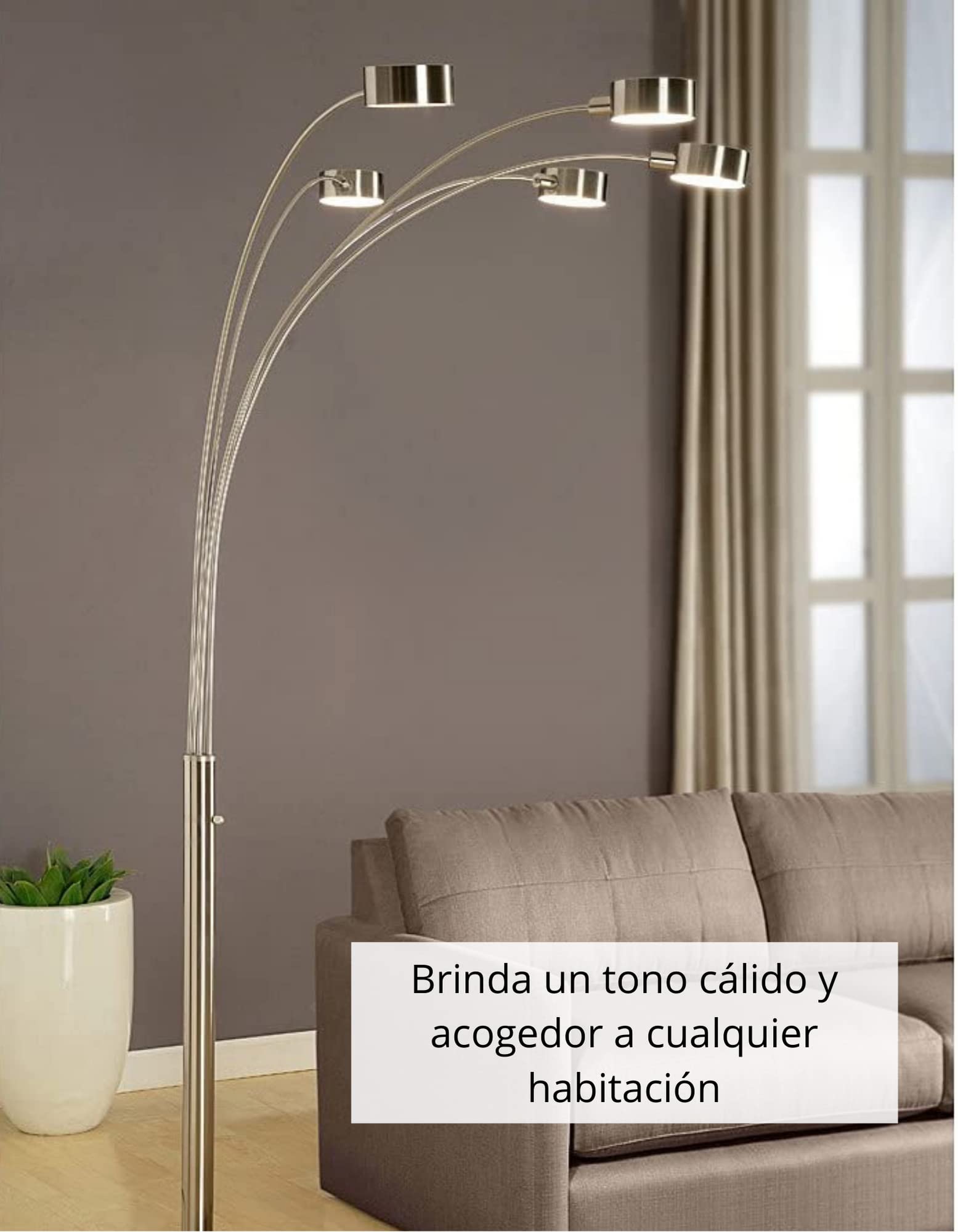 USA Micah - 5 Arc Floor Lamp w/Dimmer Switch, 360 Degree Rotatable Shades - Bright & Attractive, Brushed Black Nickel