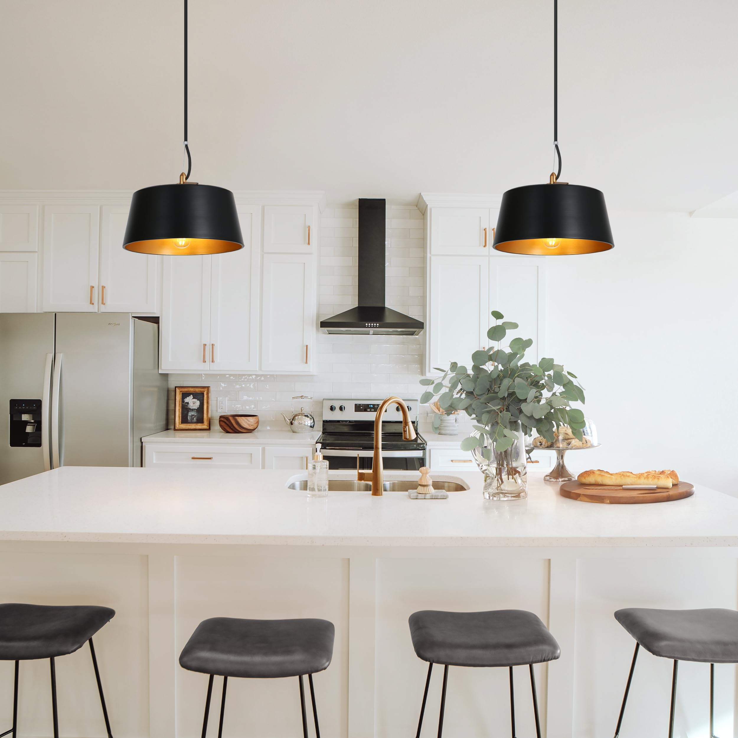 Gold Pendant Light, Modern Pendant Lights Kitchen Island with Frosted Glass Pendant Hanging Lights for Dining Room, Kitchen, Bedroom