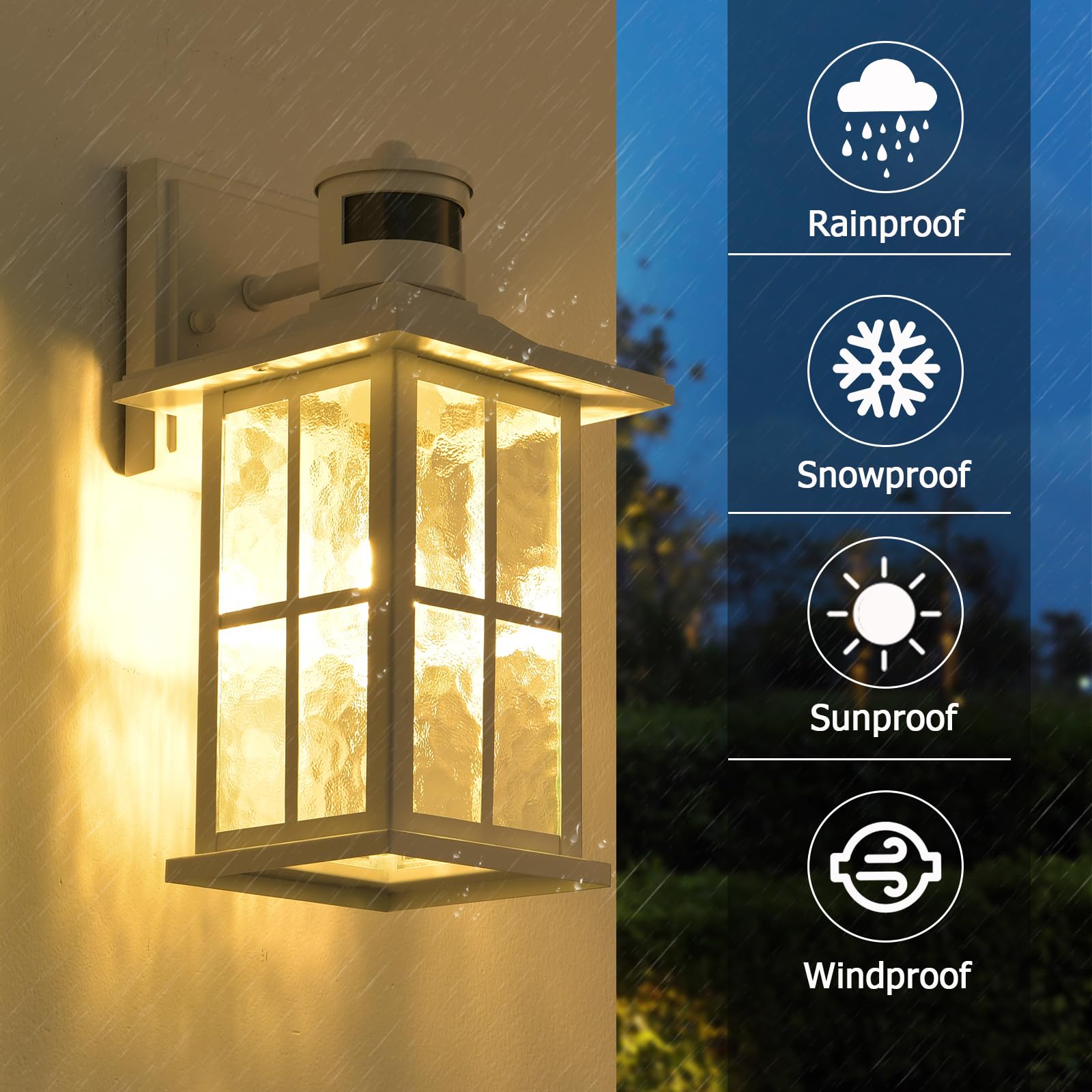 Motion Sensor Outdoor Wall Lantern Dusk to Dawn Exterior Porch Light Fixture Brown Outside Garage Sconce Lighting Waterproof Farmhouse Wall Mount Carriage Lamp for House Patio Doorway