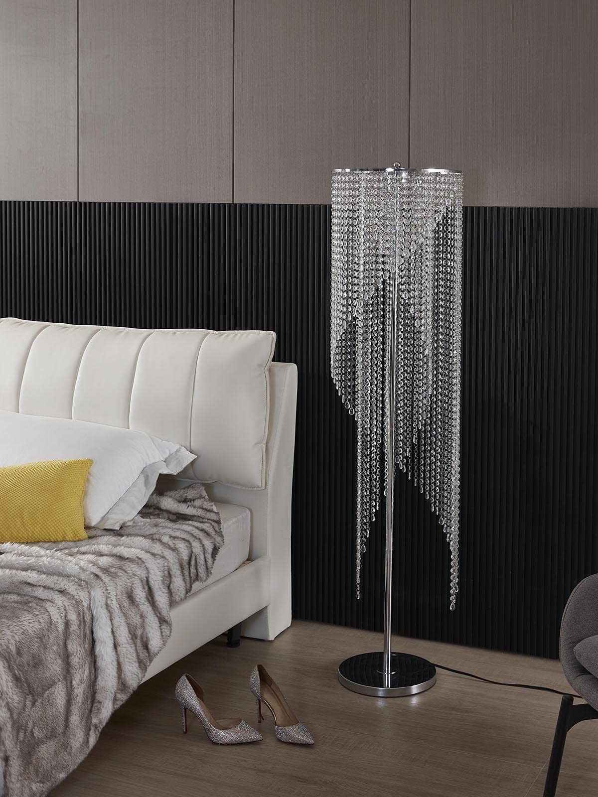 Floor Lamp, Elegant Rain Lamp, Modern Lava Lamp for Living Room, Bedroom, Girls Room, Silver Chrome