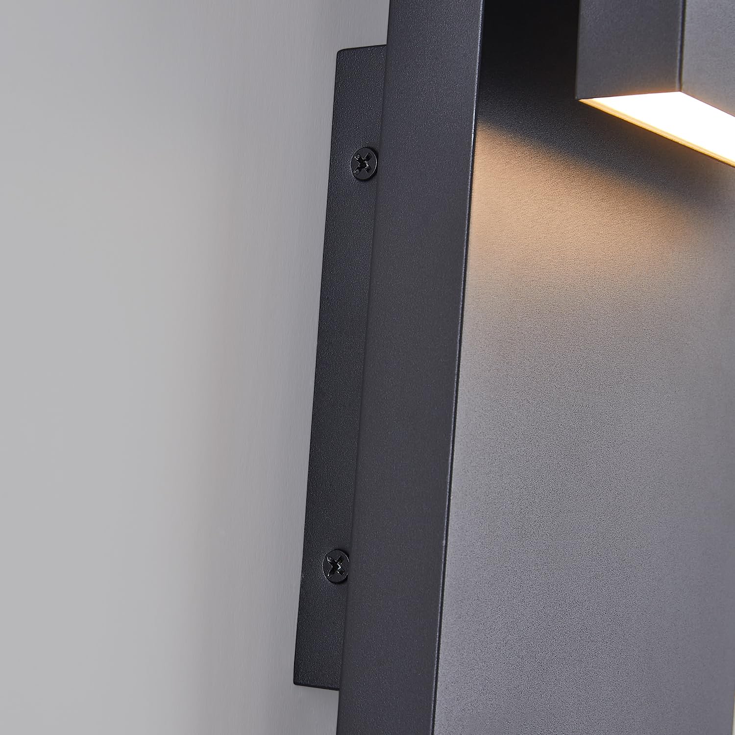 Modern LED Outdoor Wall Sconce 2-Light 17W Integrated LED Outdoor Wall Mount,Anti Rust Textured Black Suit for Wet Locations and Easily Installed in Any Direction.Bulb Included.