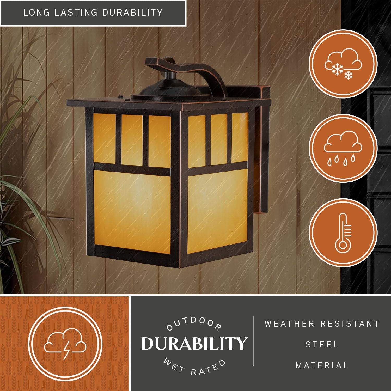 Indoor Outdoor Pendant Light - Mission Oil Burnished Bronze 7.25" Porch Hanging Ceiling Light Fixture with Honey Opal Glass, Craftsman Exterior Lantern Porch, Front Door, Entryway