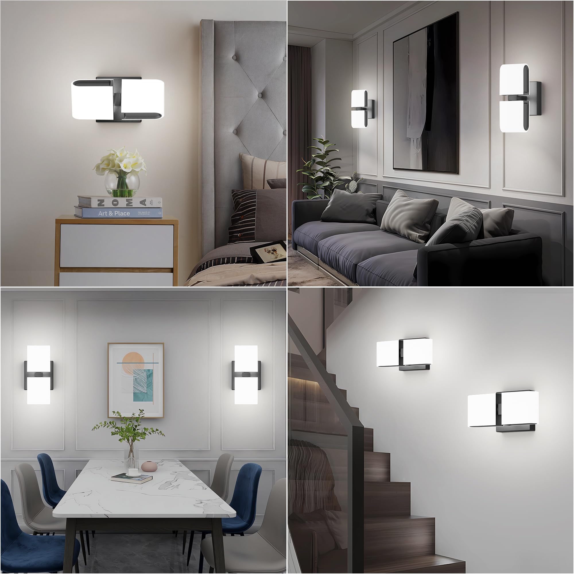 Gold Sconces Wall Lighting Hardwired Modern LED Wall Sconces Indoor Wall Light for Living Room Hallway 6000K White Light