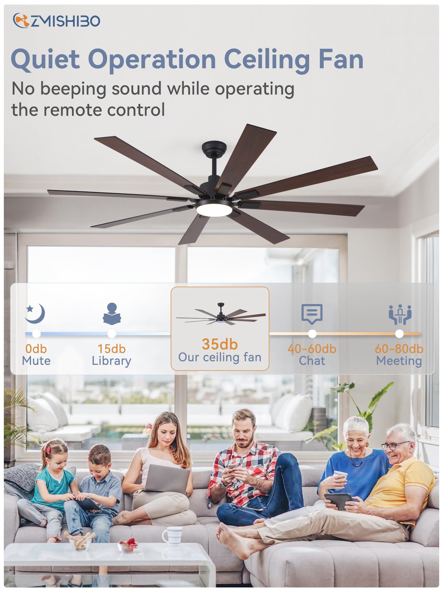 72 inch Oil Rubbed Bronze Ceiling Fans with Lights and Remote, Indoor/Outdoor Farmhouse Ceiling Fan for Living Room Patio, 6 Speed Reversible Quiet DC Motor, 3CCT, Dual Finish Blades