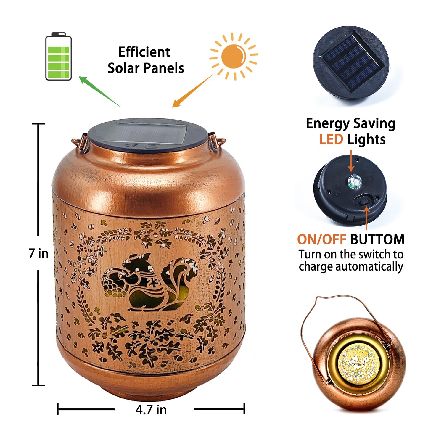 Hummingbird Solar Lanterns Outdoor Waterproof Hanging Solar Lights Hummingbird Gifts for Women Men Metal Bird Decorative LED Lanterns for Yard, Patio, Lawn, Tabletop, Pathway, Landscape, Garden Decor