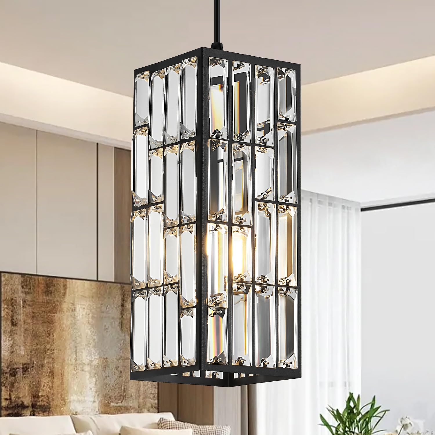 Modern Crystal Gold Pendant Light Fixtures for Kitchen Island Luxury Gold Chandelier Perfect for Dining Room, Bedroom, Kitchen, Living Room