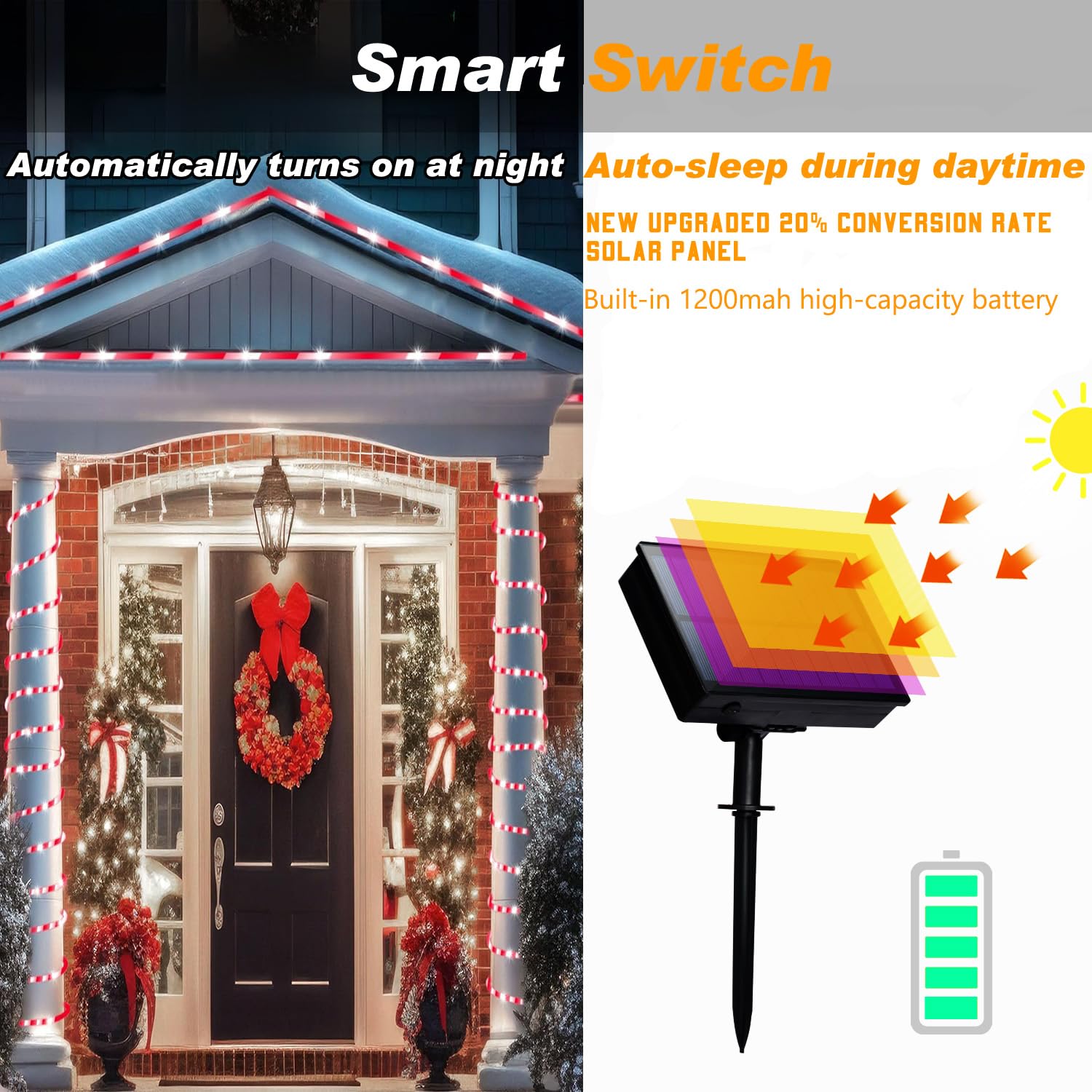 Solar Rope Lights Waterproof IP65 39FT 100LEDs Outdoor LED ‎Solar Outdoor Lights for Party Garden Yard Home Wedding Christmas Halloween Holiday Tree Decoration Lighting