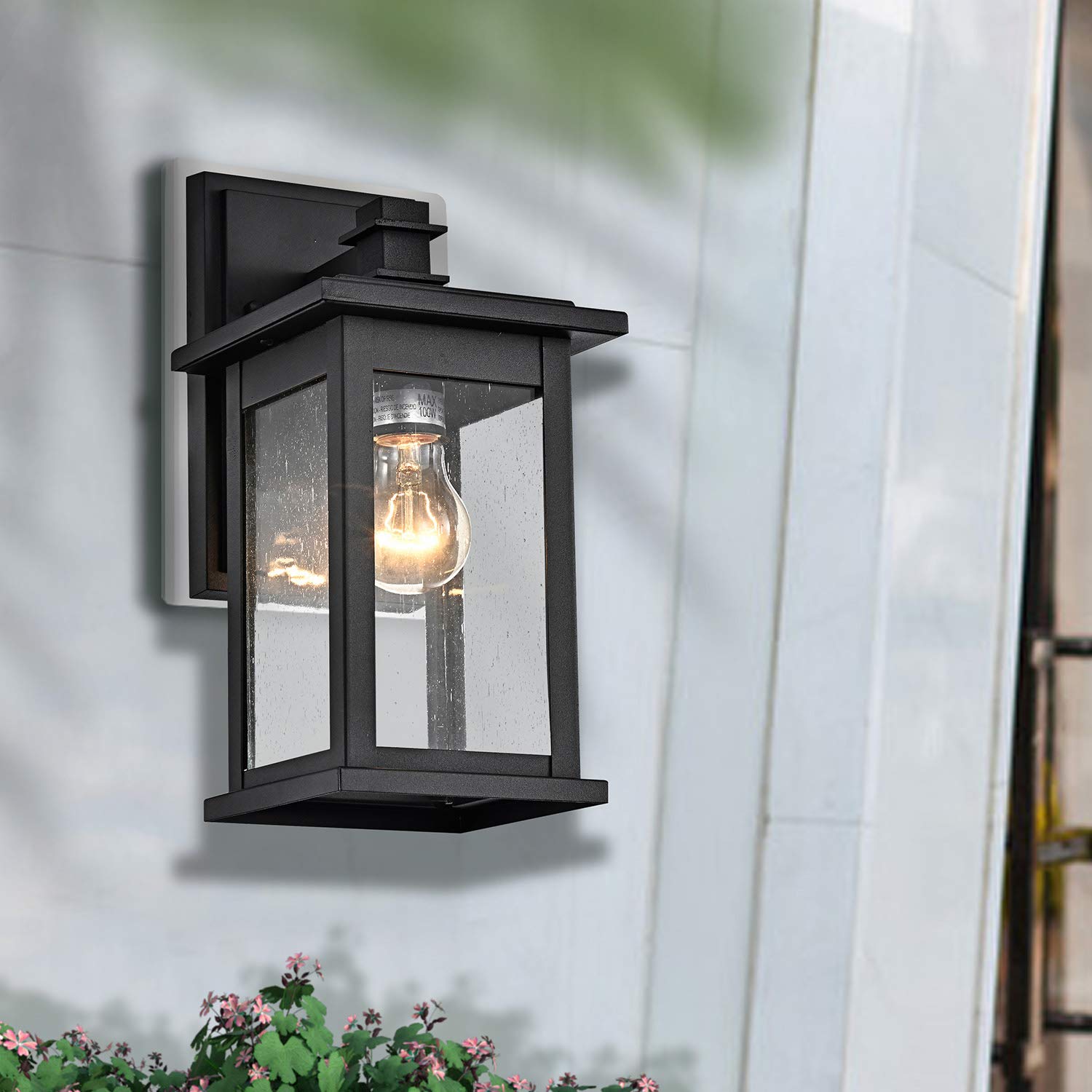 Outdoor Wall Sconce 2 Pack, 14.5 Inch Black Exterior Wall Mount Light Fixtures, Farmhouse Outside Lights for House, Garage, Porch, Patio, Yard, Hallway