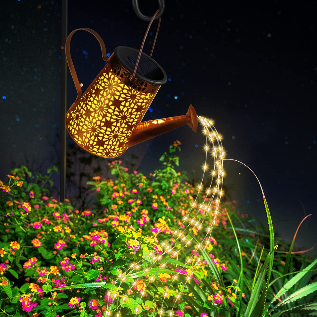 Solar Watering Can with Lights, Solar Outdoor Lights Decorative Solar Garden Lights Solar Lanterns Hanging Garden Lights for Garden, Yard, Patio, Pathway, Walkway Waterproof