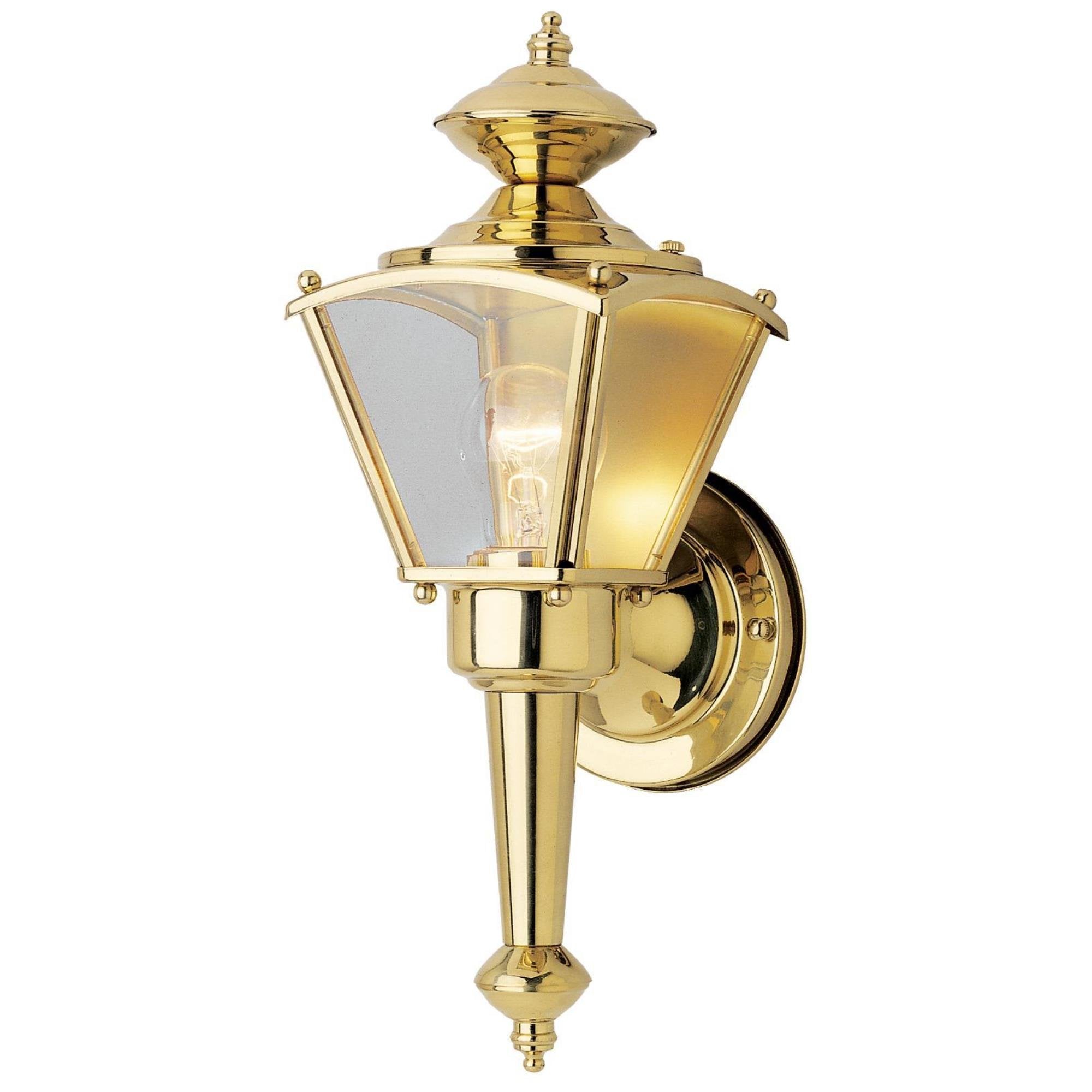 One-Light Wall Lantern,Polished Brass