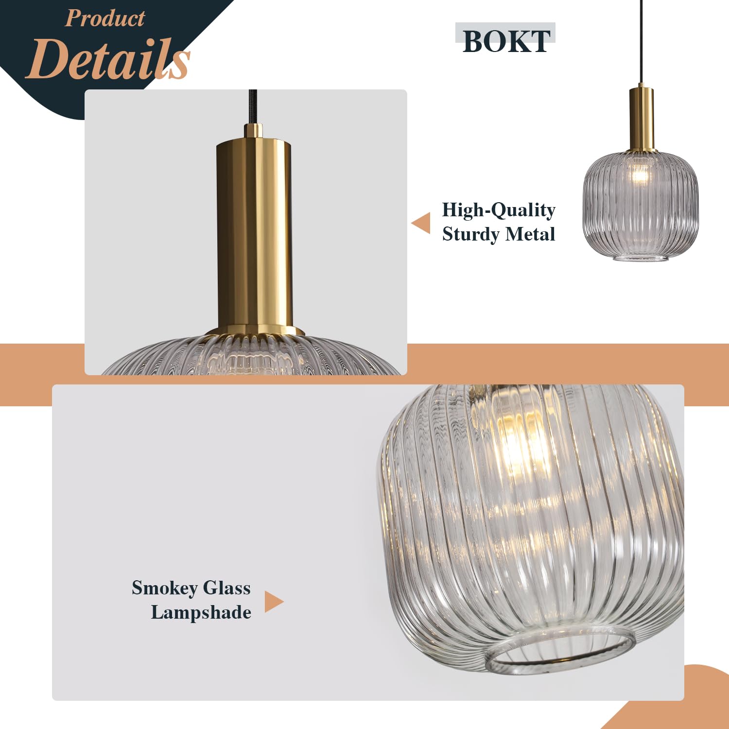 BOKT Modern Smokey Gray Glass Globe Pendant Light Adjustable 3-Light Cluster Pendant Lights Open Glass Kitchen Island Pendant Chandelier Vintage Multi Light Pendant Lighting Cluster Chandeliers