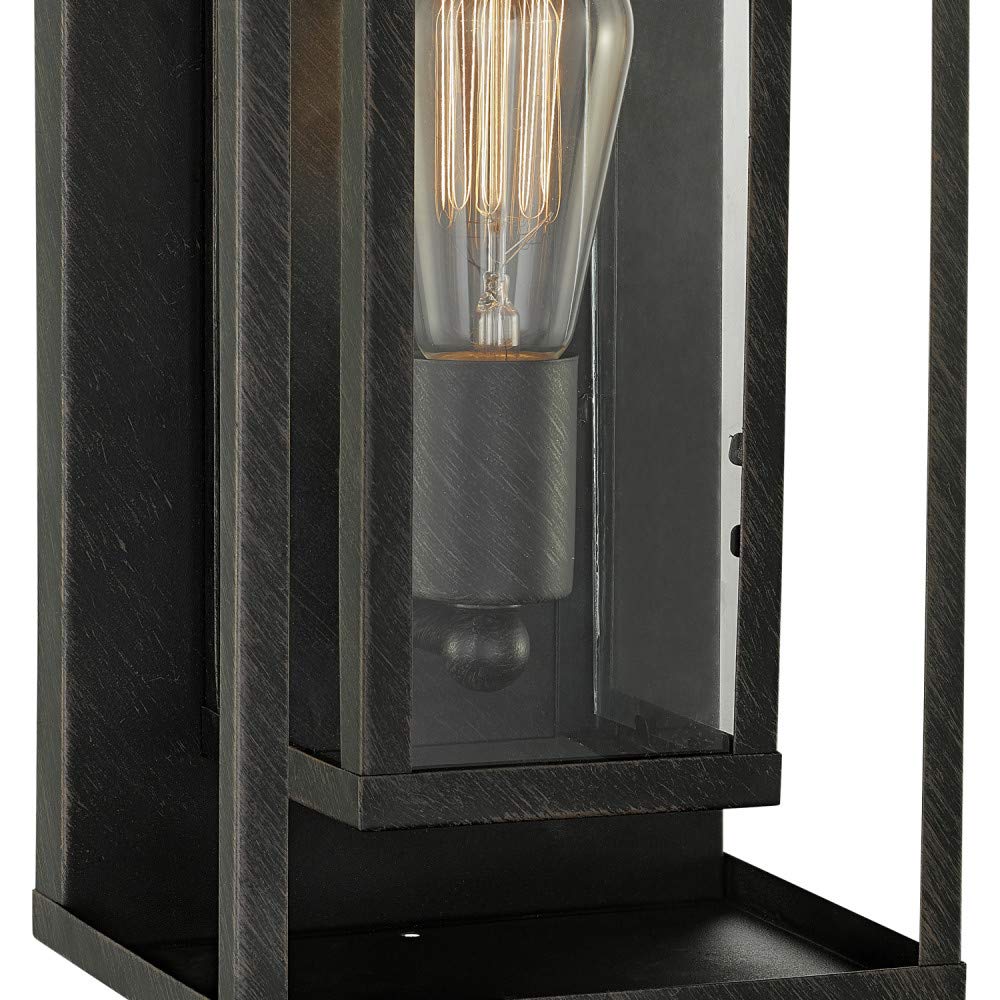 1-Light Outdoor Wall Sconce, Matte Black, Brass Accent, Clear Seeded Glass Shade, Outdoor Lighting Modern, Front Porch Décor, Outdoor Light Fixture, E26 Bulb, Patio Decor