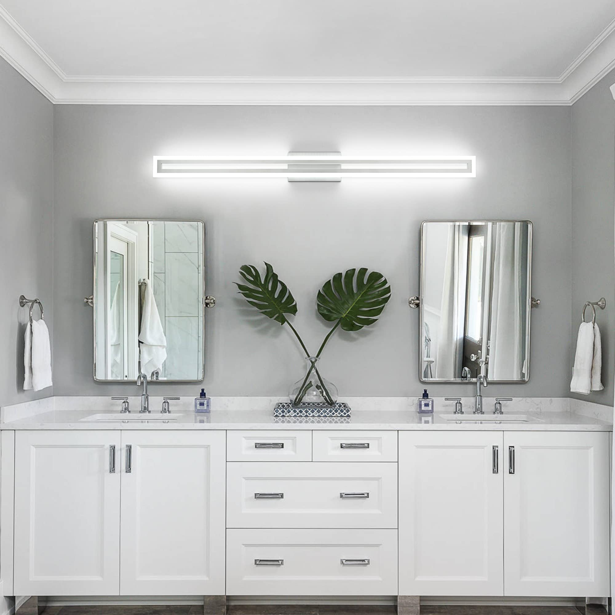 LED Vanity Light Bathroom Vanity Light,31.8 Inch Bathroom Lights Over Mirror 6000K Brushed Nickle