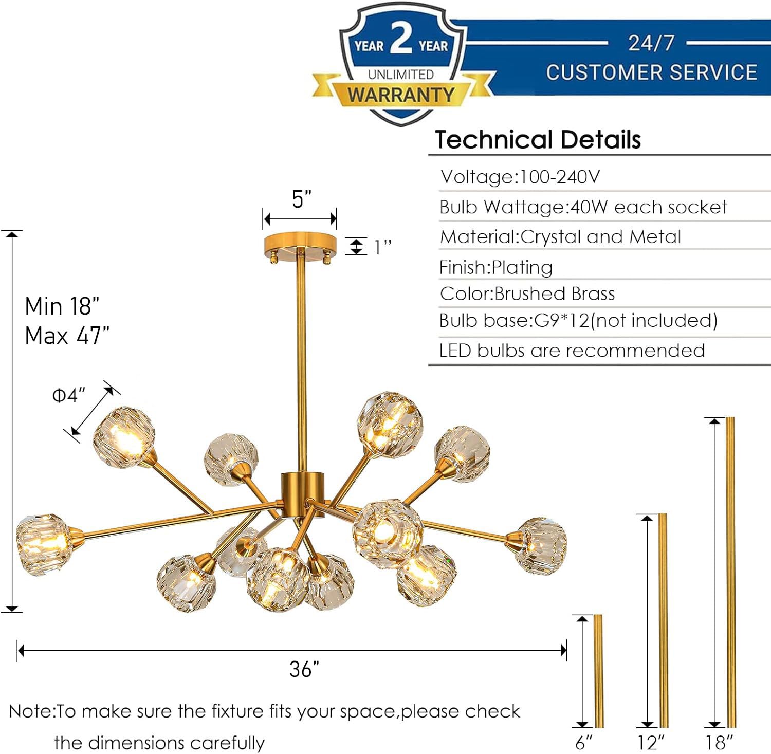 Sputnik Chandeliers for Dining Room Light Fixture, Modern Crystal Chandeliers, 9 Lights Gold Chandelier for Living Room Bedroom, Dining Room Chandelier Over Table, Kitchen Light Fixtures