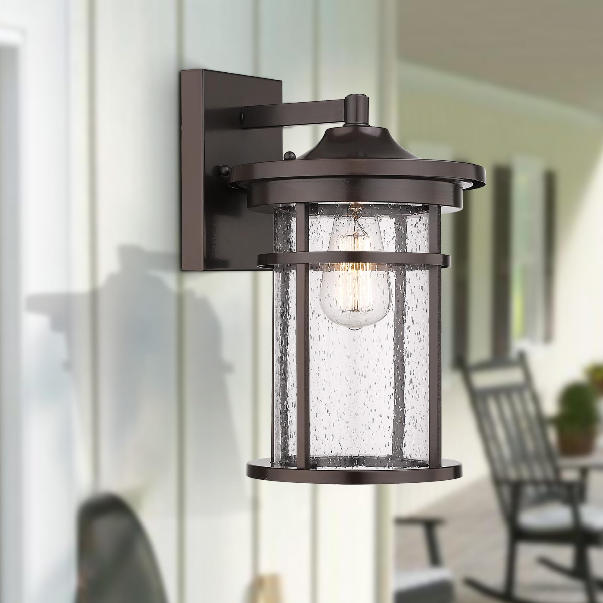 Outdoor Wall Sconces, Exterior Wall Lantern, Outdoor Wall Lighting Fixture, Outdoor Wall Mounted Lights, Outdoor Wall Lights for Patio, Porch, Garden,Balcony (Black, 12" H)