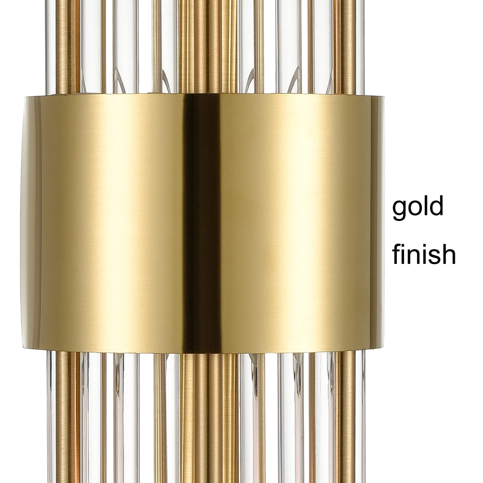 2-Light Modern Brushed Titanium Gold Wall Sconce with Clear Glass Crystal Luxury Wall Light Fixtures for Bedroom Living Room Bathroom Vanity Mirror Light Fixtures Set of 2