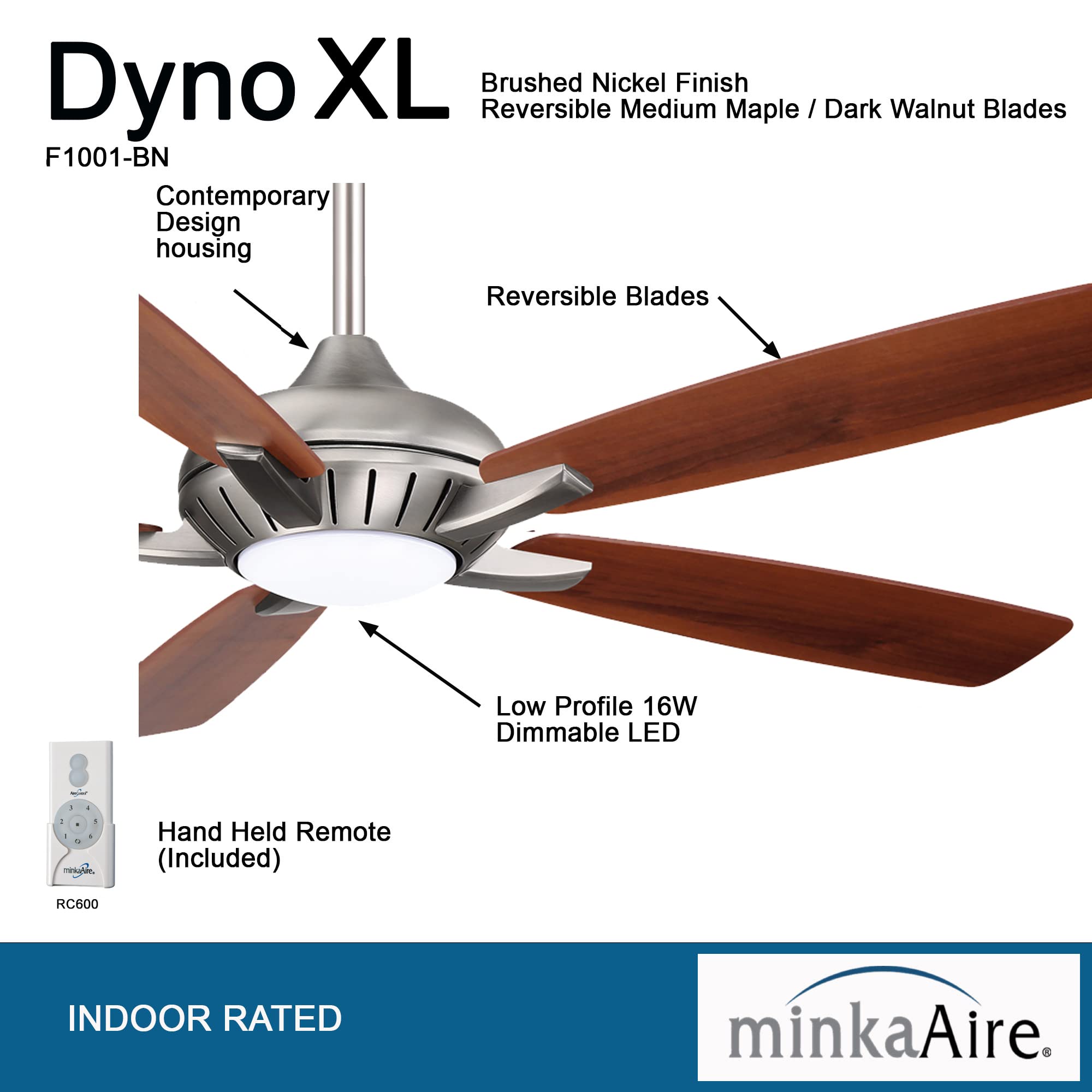 60" Ceiling Fan with LED Light & Remote, Oil Rubbed Bronze