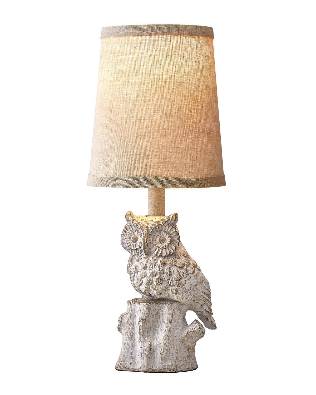 Small Table Lamp for Living Room Farmhouse Bedside Resin Single Lamp with Brown Owl Lamp Shape for Bedroom Retro Rustic Nightstand Lamp