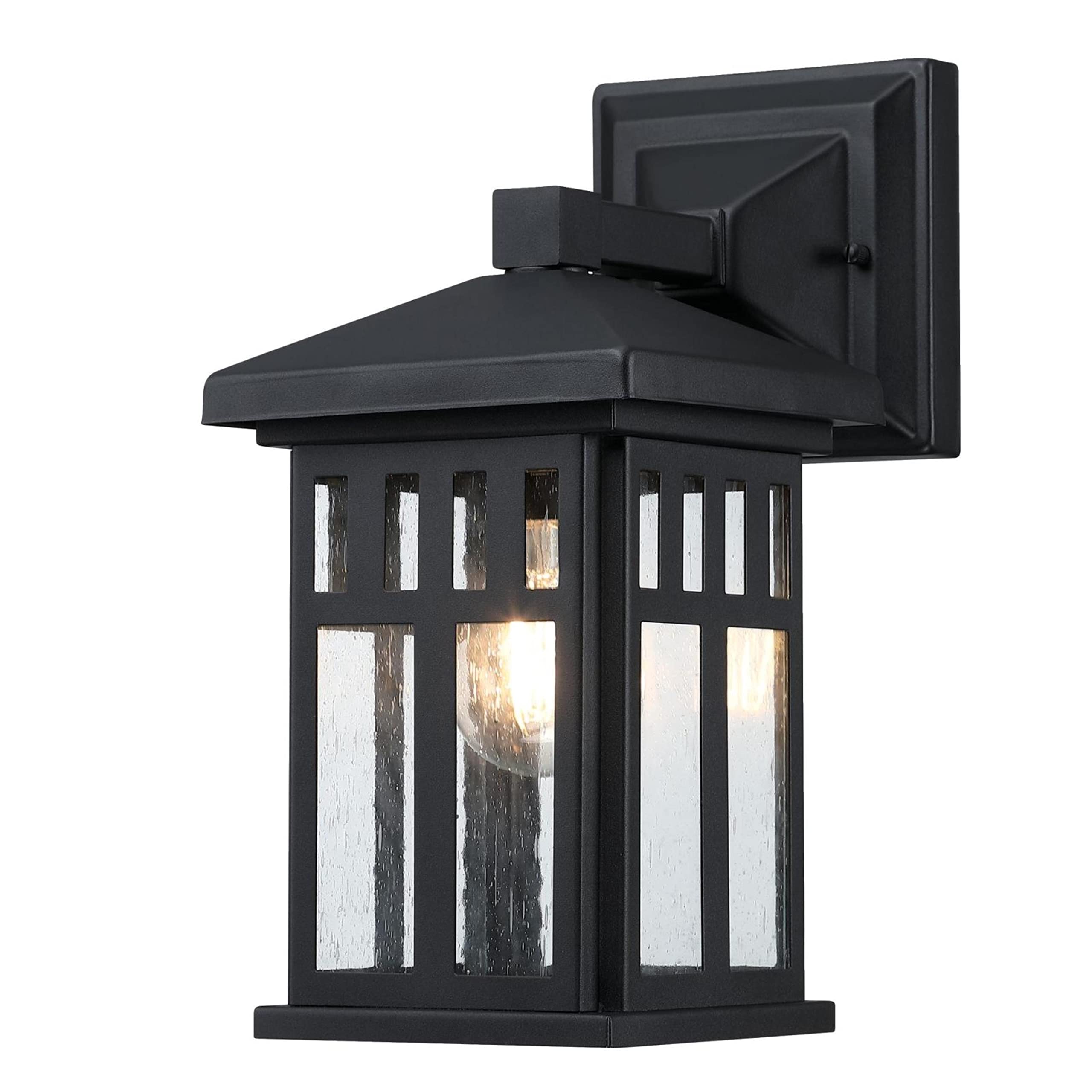 One-Light Exterior Wall Lantern on Steel with Honey Art Glass, Oil Rubbed Bronze Finish, 1 Pack