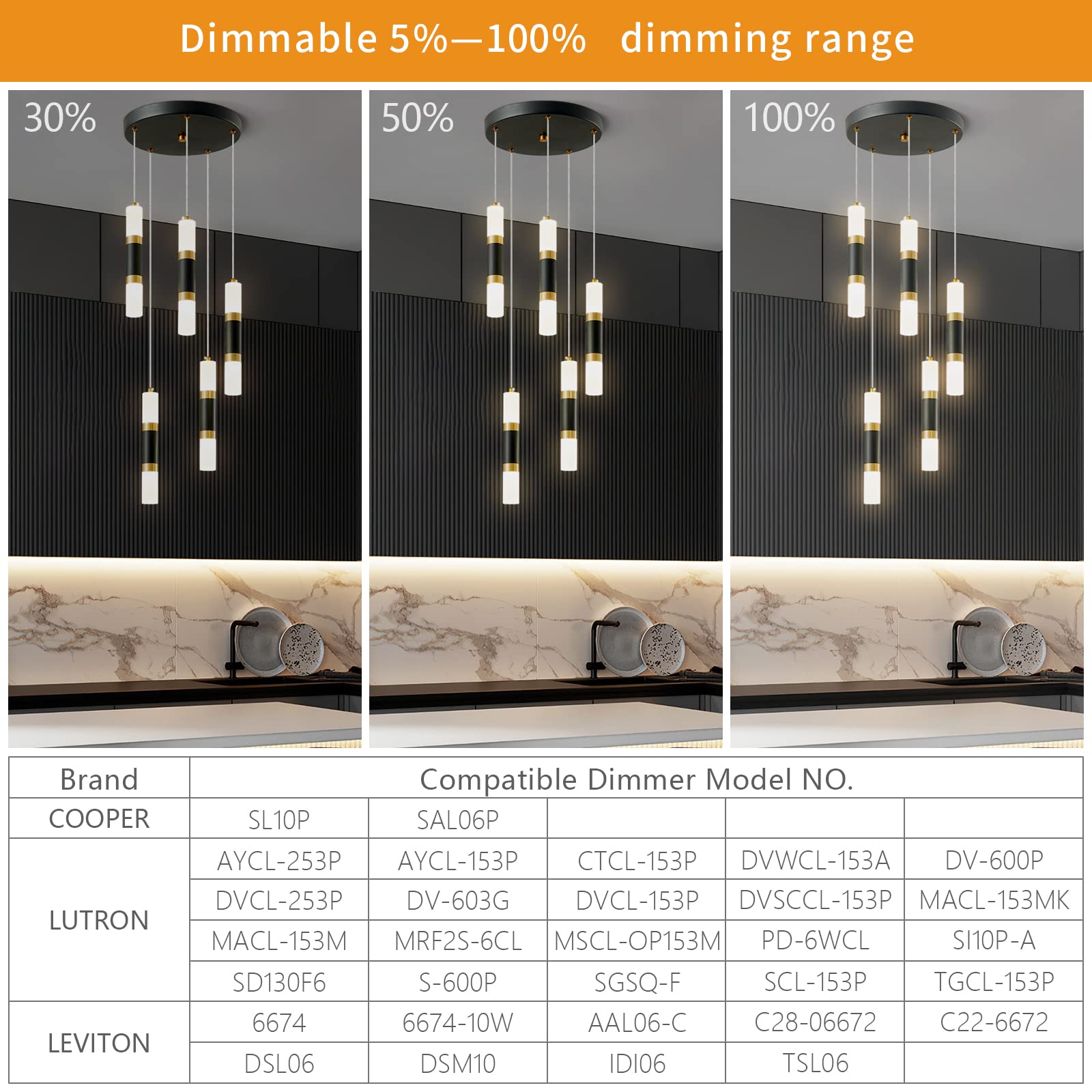 2-Light Modern Kitchen Island Dimmable LED Modern Black Gold Mini Pendant Light, Bedroom Bedside Table Black Small Pendant Light