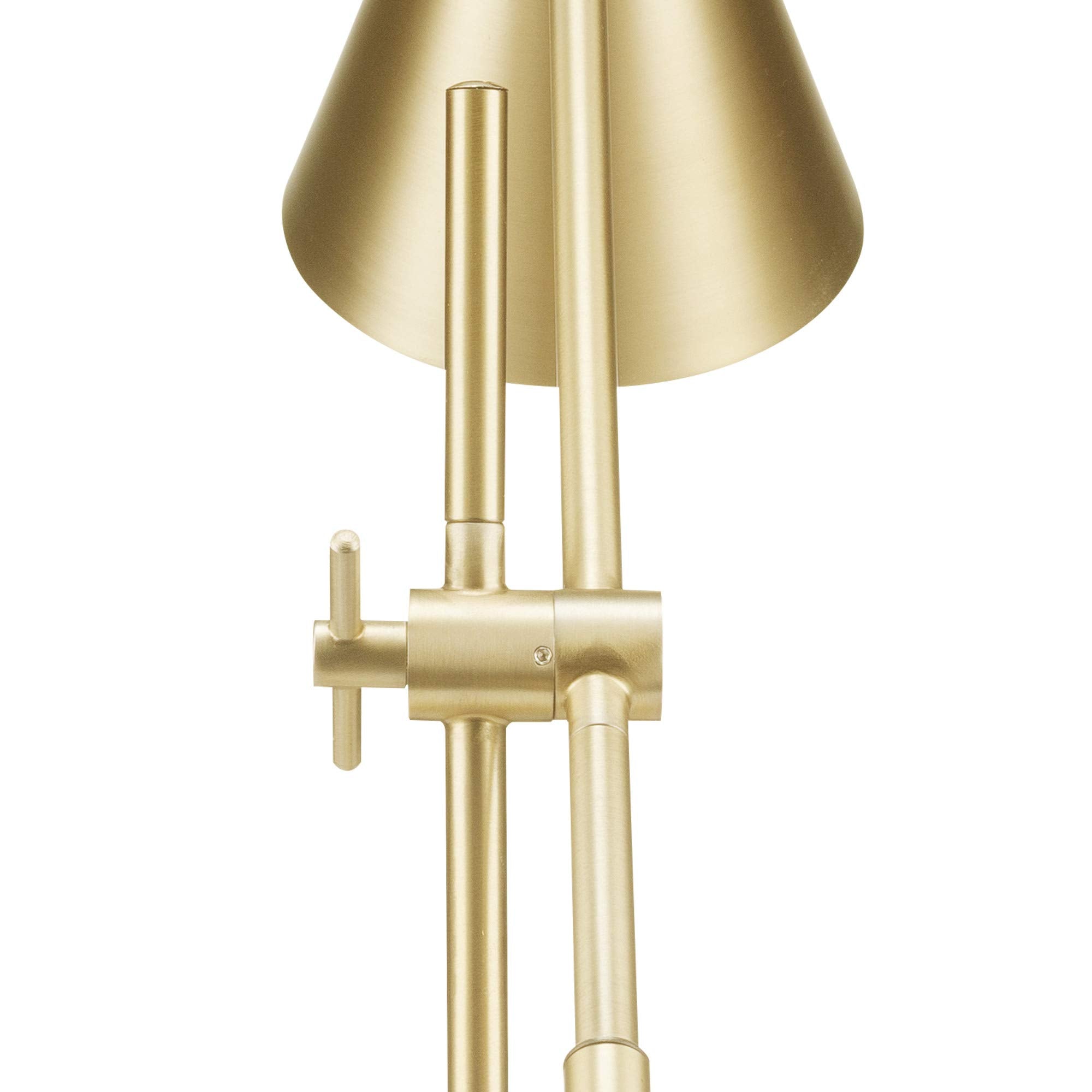 20" Desk/Table Lamp, Matte Brass Finish, Adjustable Height, Balance Arm, in-Line Rocker On/Off Switch