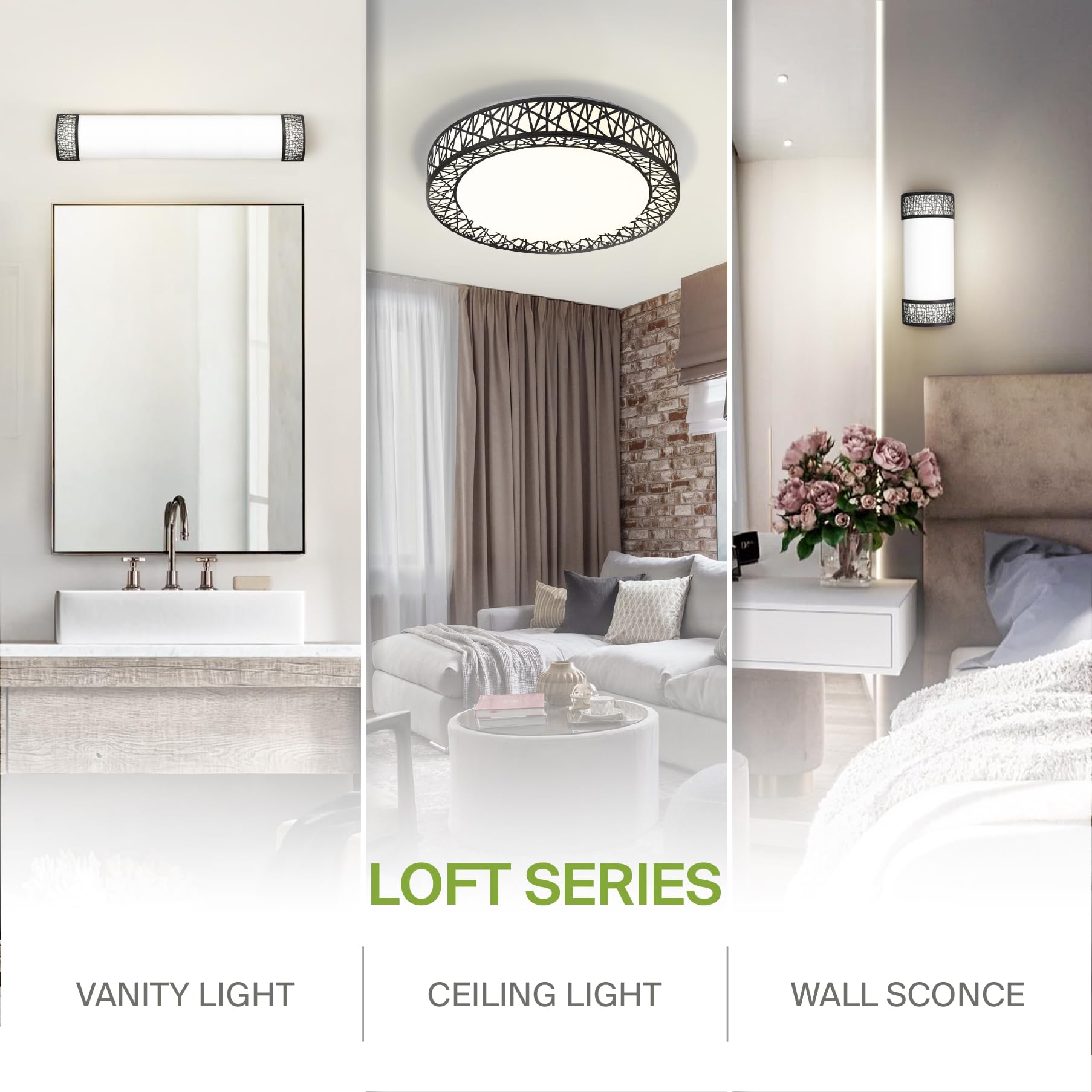 12 Inch LED Indoor Wall Sconce - Modern Interior 12W 2700K-5000K Adjustable Dimmable Wall Mounted Light Fixtures, Acrylic Glass Wall Lights for Stairway, Hallway - UL, Brushed Nickel