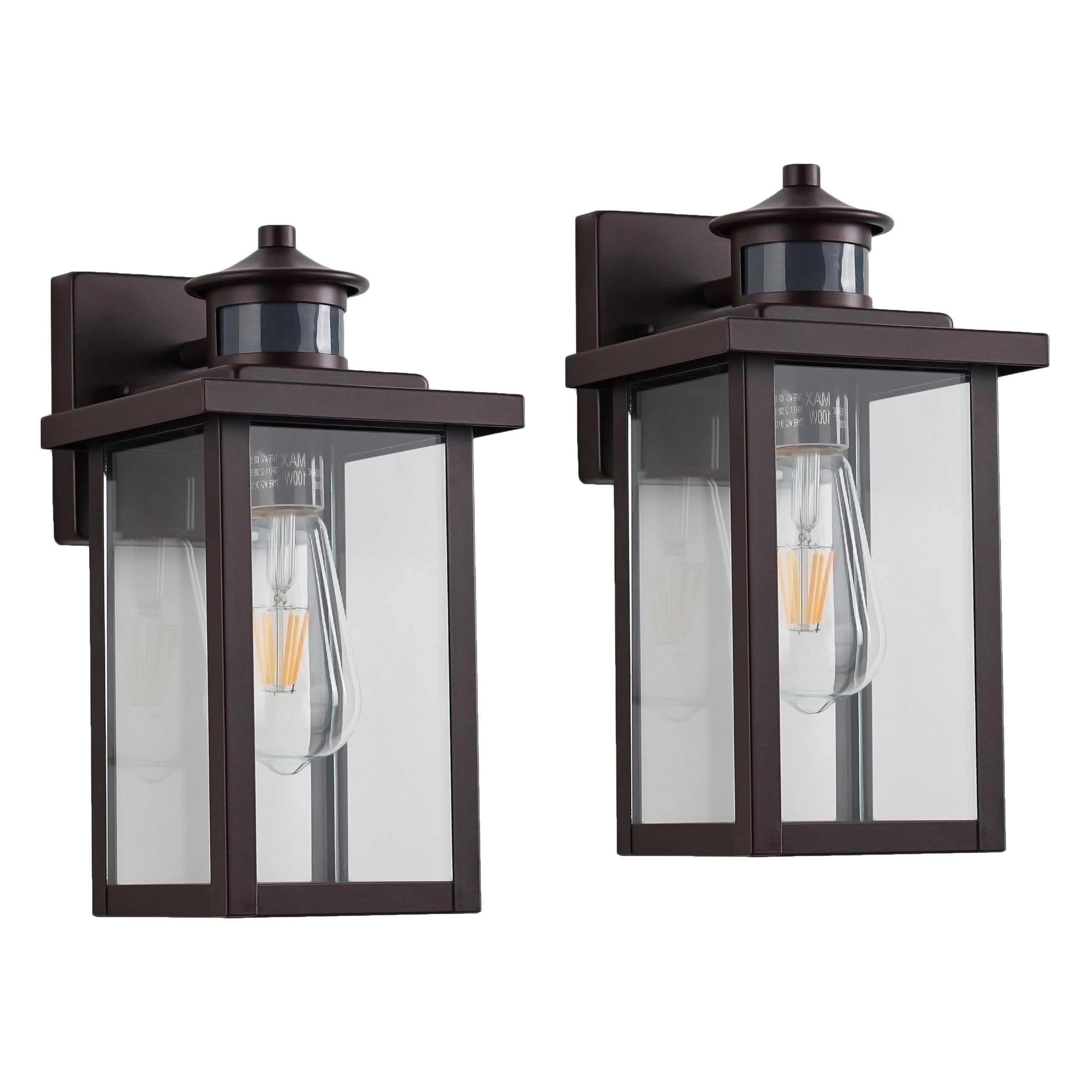 Oil Rubbed Bronze Exterior Wall Light Fixture, Outdoor Wall Lantern with Clear Water Glass, Outside Light for House Entryway Porch