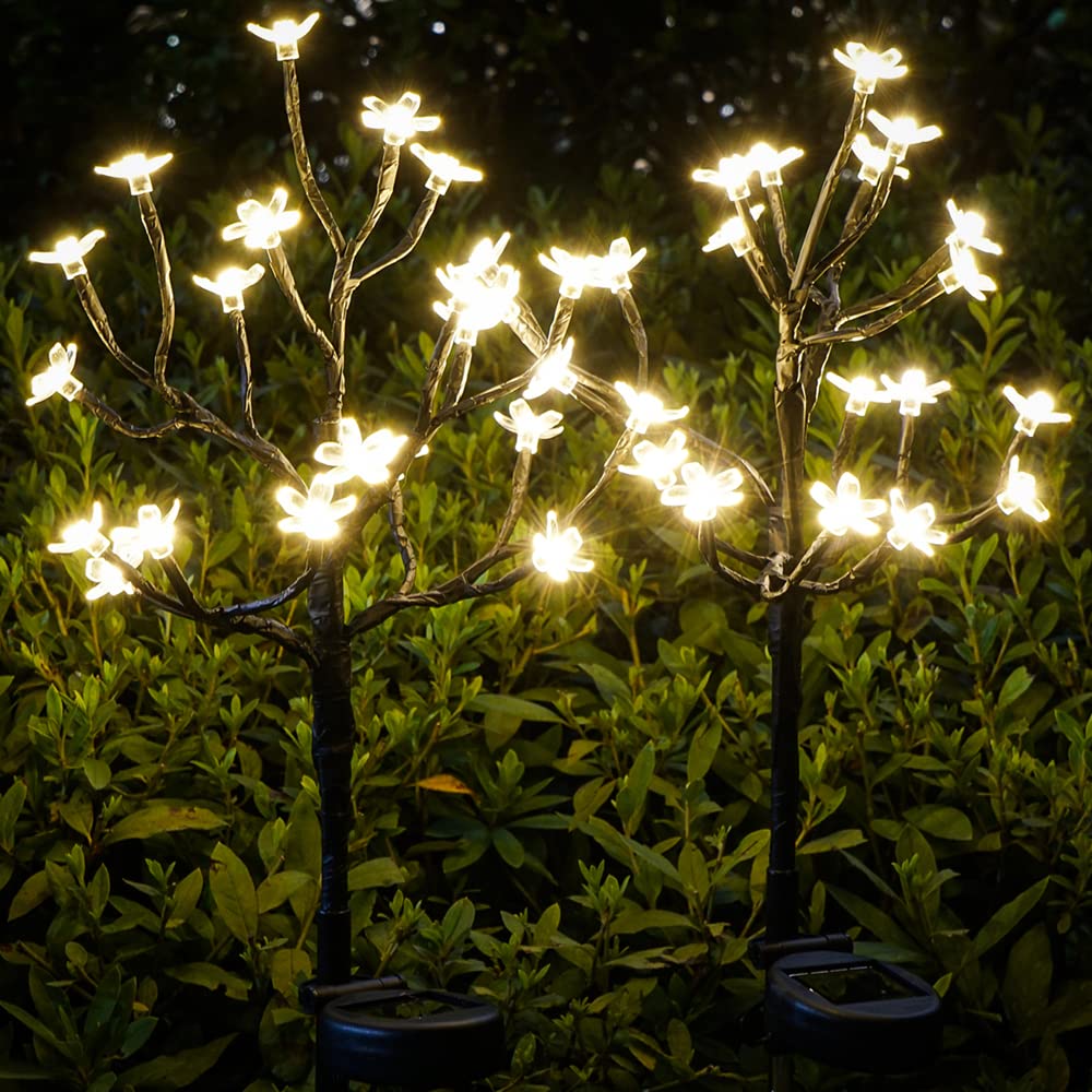 Solar Flowers Lights Garden Decor, Solar Garden Lights Outdoor Decorative,2Pack 40LED Solar Lights Outdoor Garden Waterproof Fairy Lights for Outside Yard,Lawn Decorations Gardening Gifts