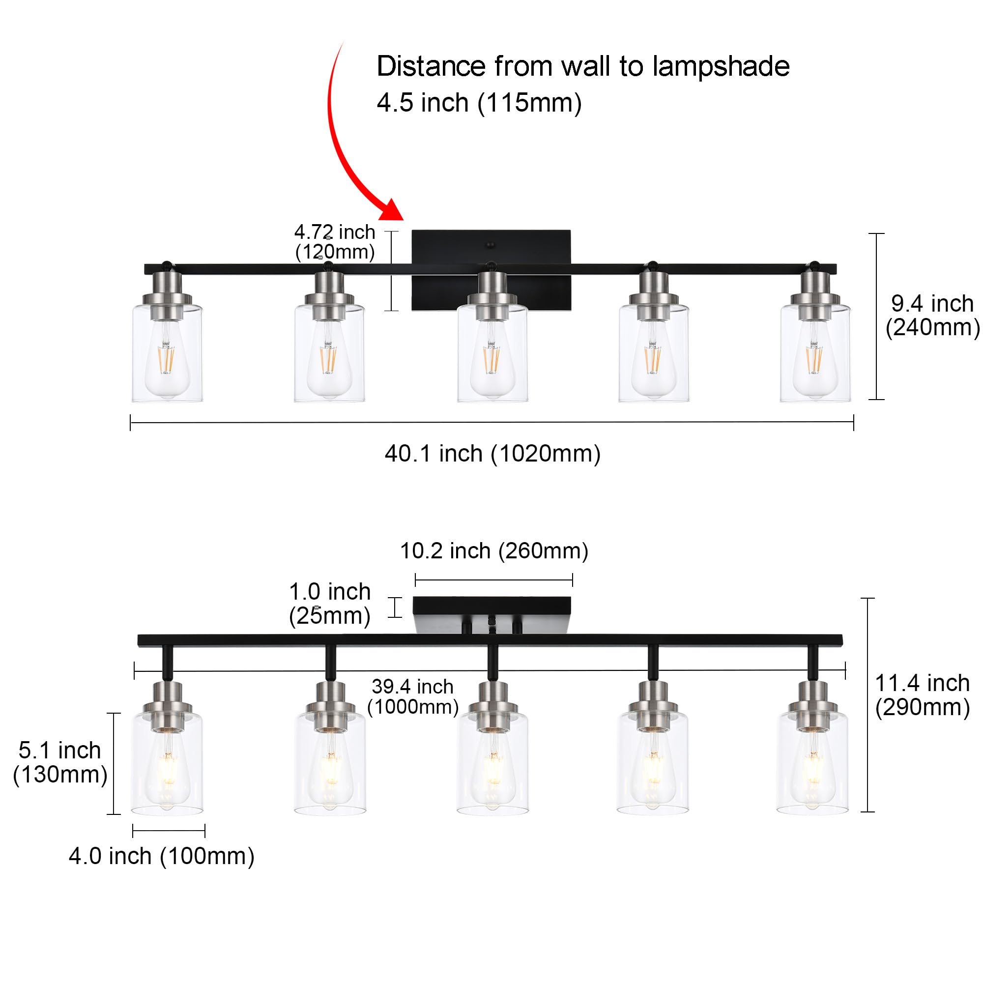 2-Light Adjustable Track Lighting Kit Brass Kitchen Track Lighting Fixtures Ceiling Spotlight with Clear Glass Shade for Hallway Foyer Bath Storage