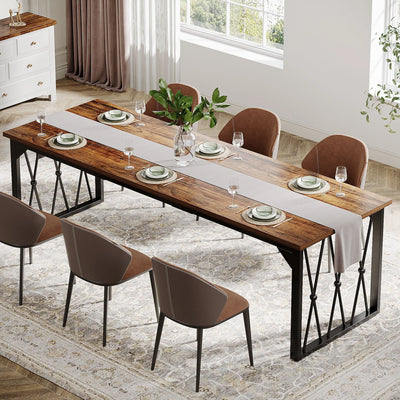 Roman 78.7" Dining Table | Industrial Wood Kitchen Table for 4-6 person