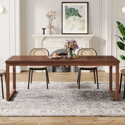 Reina Wooden Dining Table | Modern Rectangular Kitchen Table for 6-8