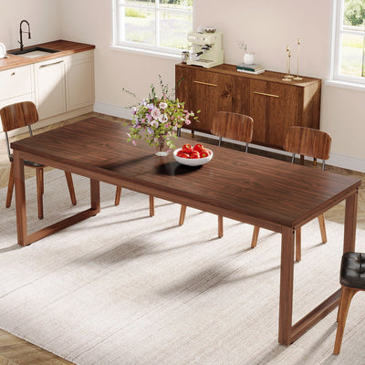 Mesa de comedor de madera Reina | Mesa de cocina rectangular moderna para 6-8