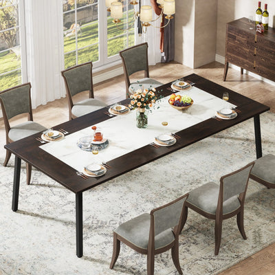 Kingsman 79-Inch Dining Table for 8-10 People, Modern Kitchen Dinner Table