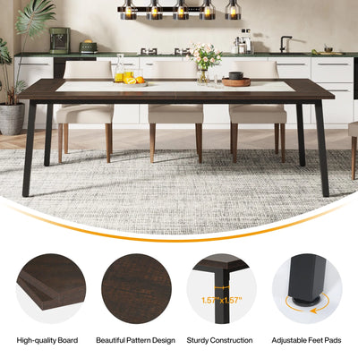 Kingsman 79-Inch Dining Table for 8-10 People, Modern Kitchen Dinner Table