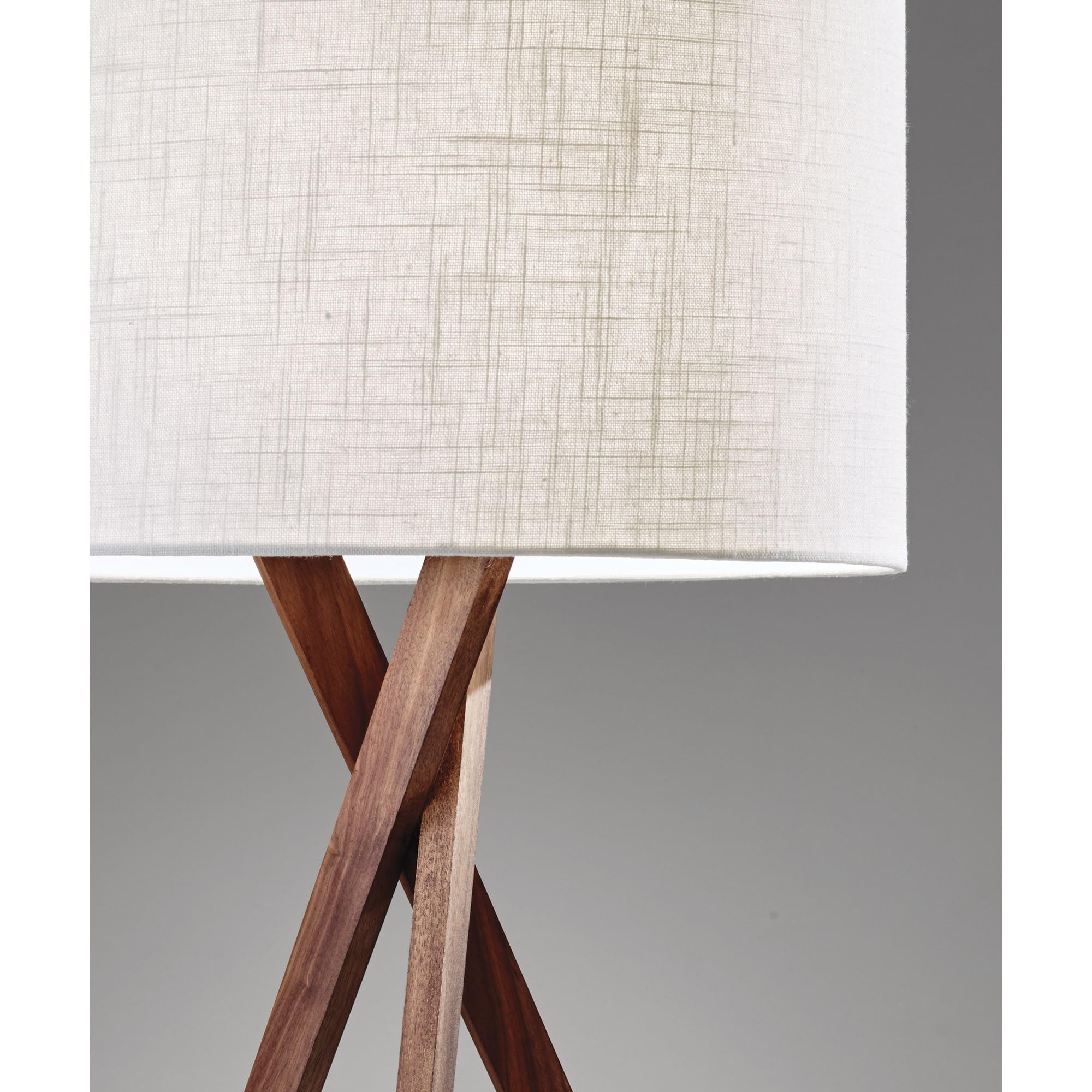 Floor Lamp, 63 in, 150 W Incandescent/equiv. CFL, Walnut Wood, 1