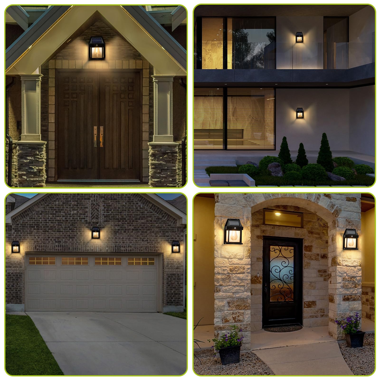 Solar Wall Lights Outdoor，Waterproof Solar Porch Light, Wireless Motion Sensor Outdoor Lights,Suitable for Patios, Garages, Sheds, Doors, Yards