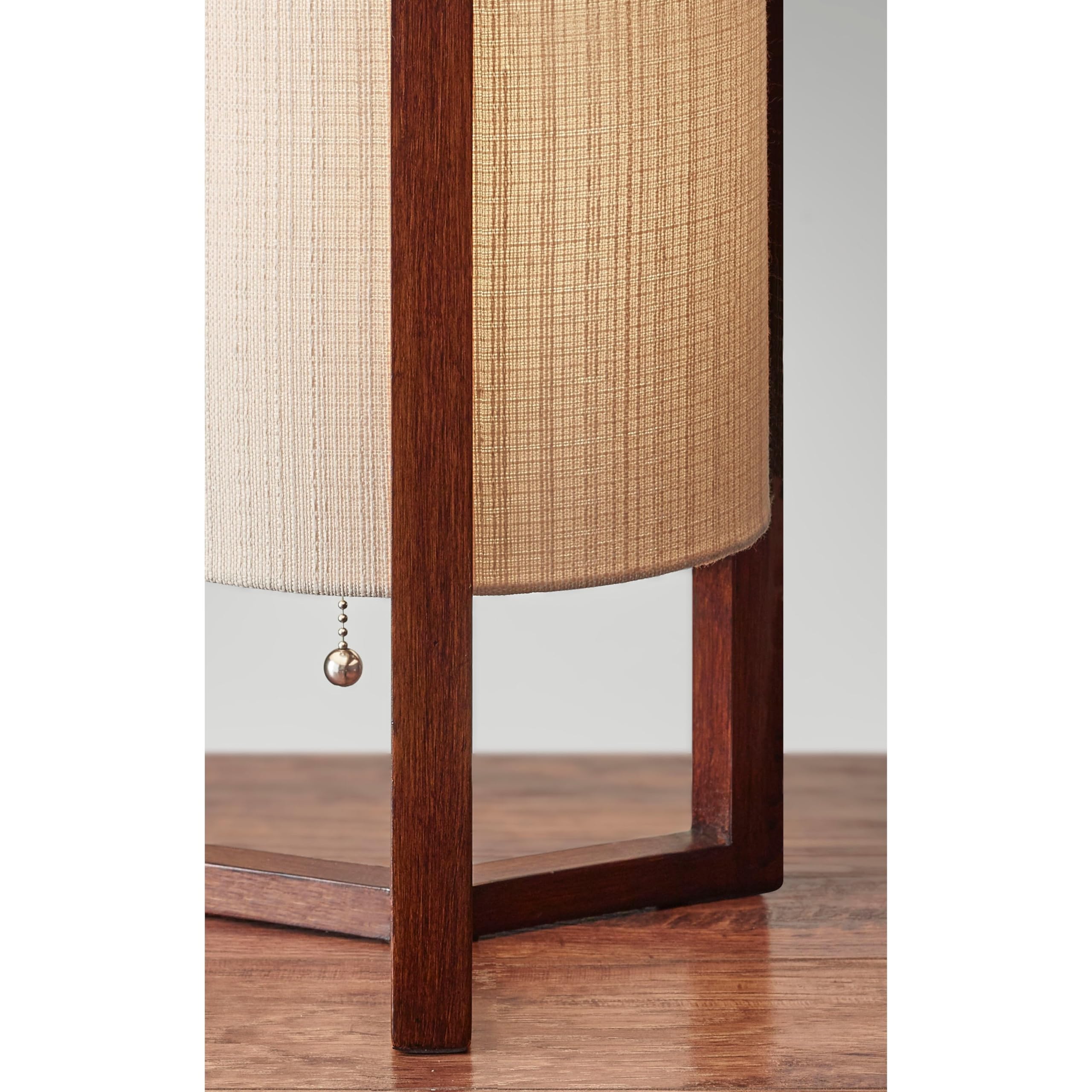 1504-15 Quinn Floor Lamp, 60 in, 150 W Incandescent/CFL, Walnut Birch Wood, 1 Wooden Lamp , White