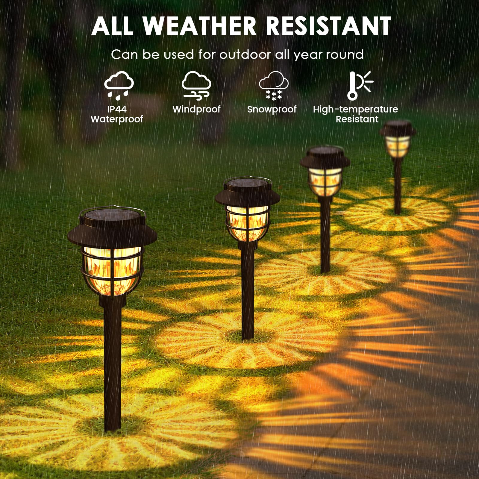 10 Pack Solar Pathway Lights Outdoor - Bright Solar Powered Garden Lights with Warm White LED, Auto On/Off Waterproof Path Lights Decorative, Landscape Lighting for Yard Patio Walkway Driveway