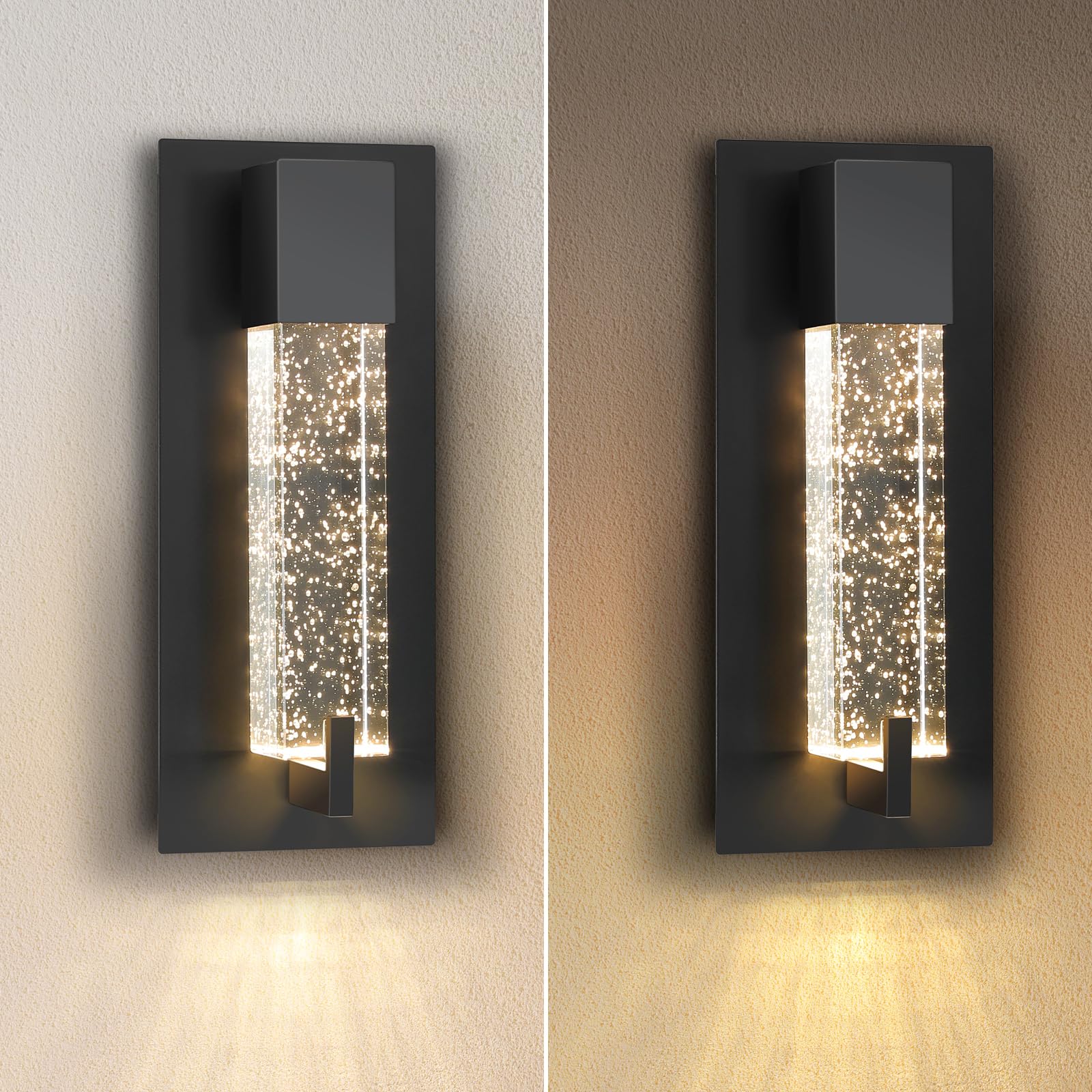 LED Wall Sconce Light: 19 Inch Black Modern Sconces Wall Lighting 3000K Dimmable Crystal Wall Lamps Indoor Bathroom Sconce Wall Mount Light Fixtures for Living Room/Bedroom/Hallway