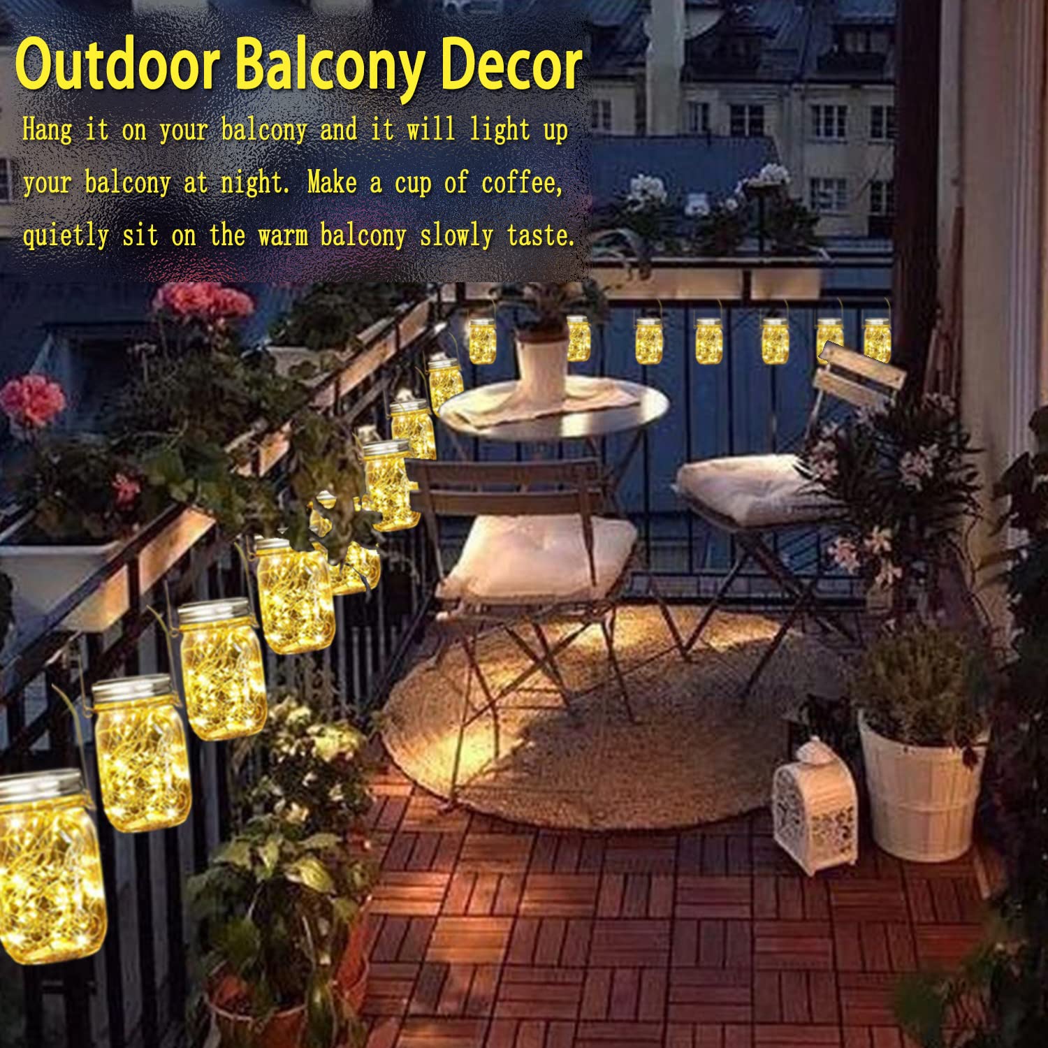 Cooo 12 Pack Crystal Glass Solar Lanterns Outdoor Waterproof 30LED Mason Jar Lights Solar Powered Garden Handmade Wall Lighting Fixtures（Just a Little More, Get Double The Delight -12 Sets Warm White）