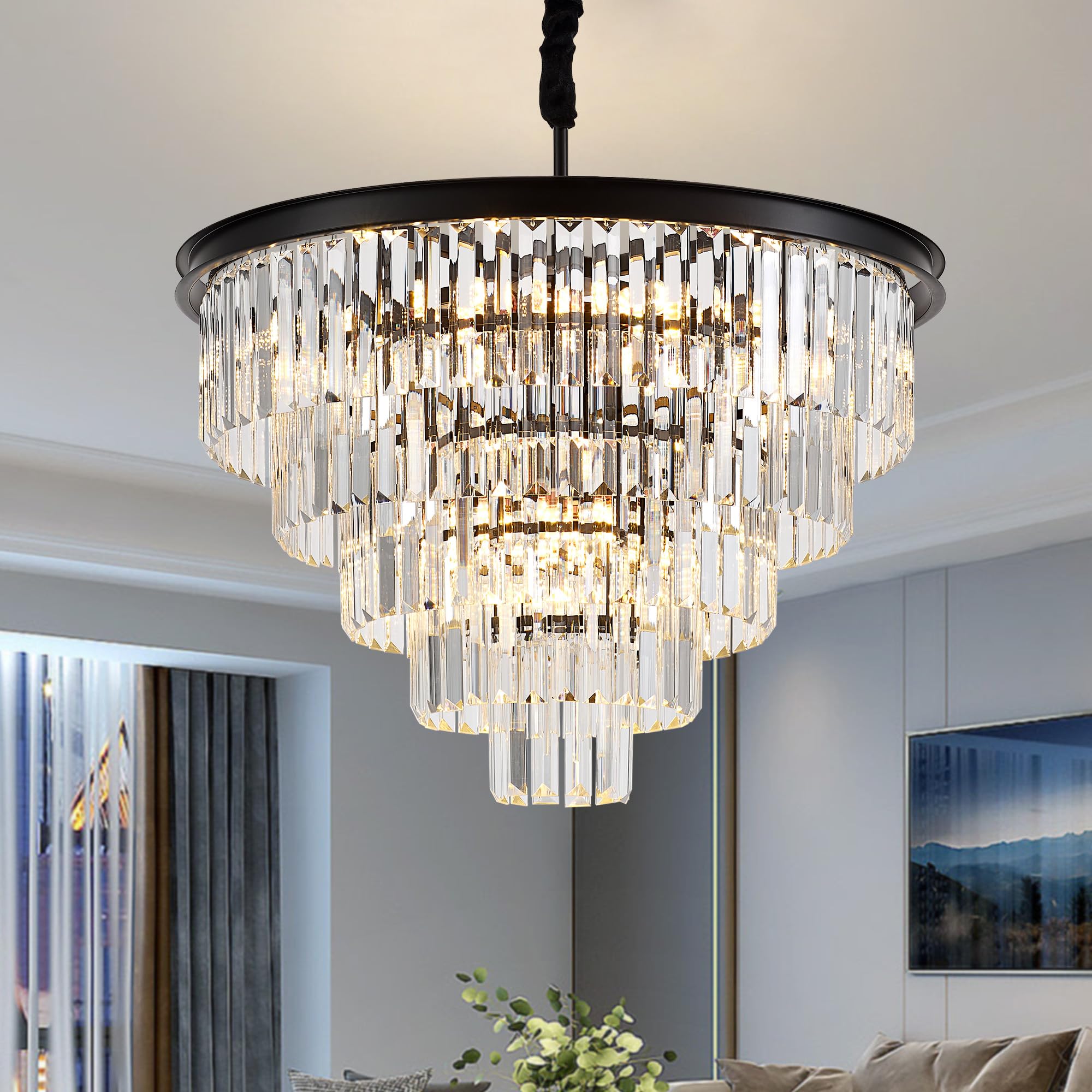 Gold Crystal Pendant Light Mini Modern Luxury Crystal Pendant Light Perfect for Dining Room, Bedroom, Kitchen, Living Room 3-Pack