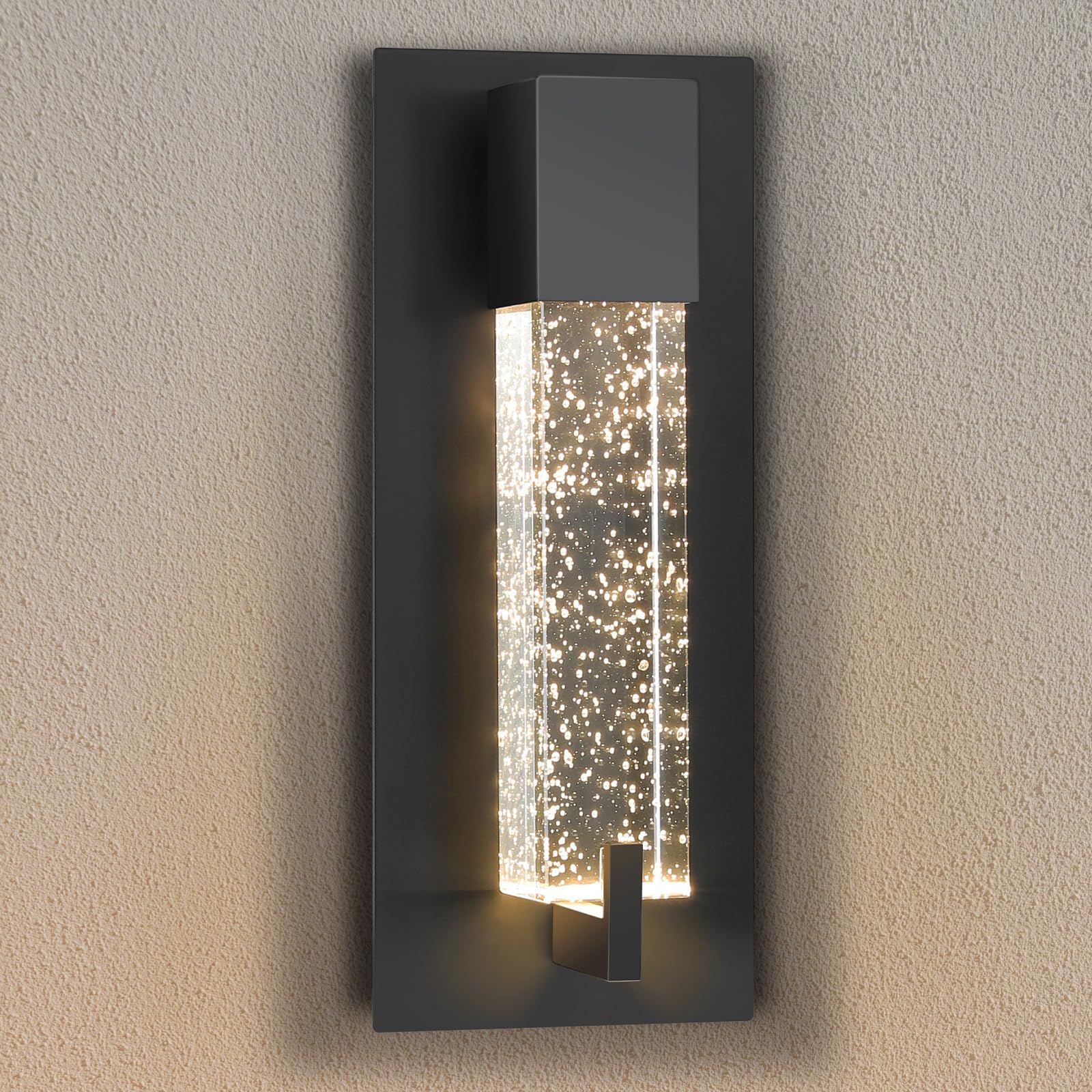 LED Wall Sconce Light: 19 Inch Black Modern Sconces Wall Lighting 3000K Dimmable Crystal Wall Lamps Indoor Bathroom Sconce Wall Mount Light Fixtures for Living Room/Bedroom/Hallway