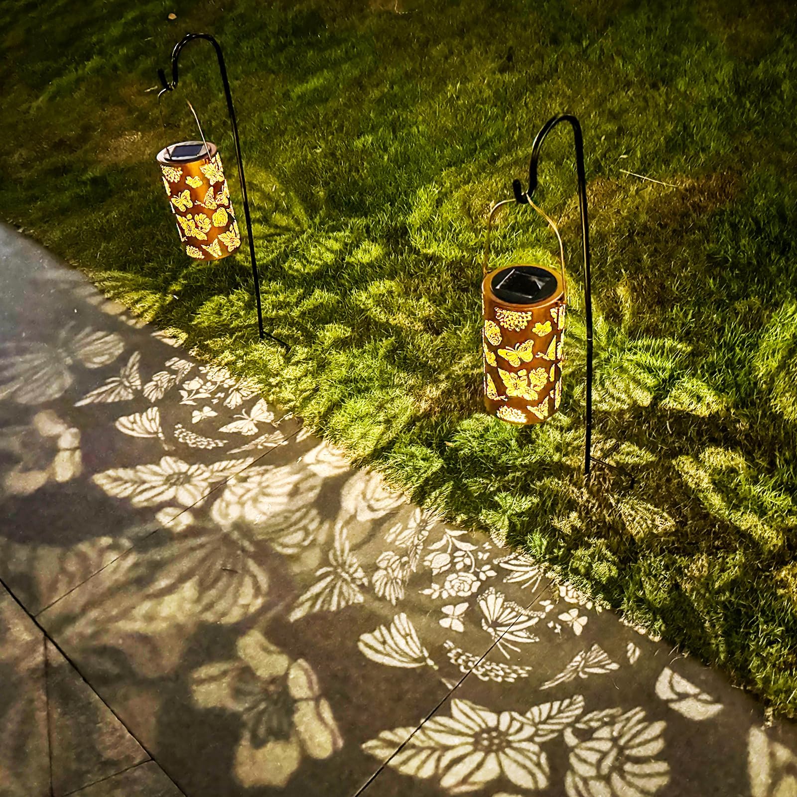 Hummingbird Solar Lantern Lights Outdoor Hanging, Metal Decor Lanterns-Waterproof LED Decorative Light for Garden Patio Yard Lawn Backyard Front Porch as Gifts for Mom Grandma Women