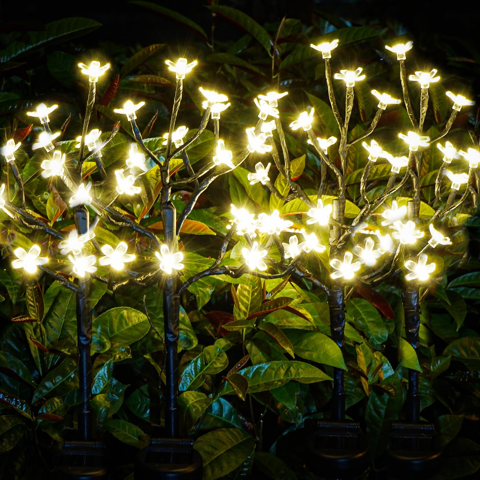 Solar Flowers Lights Garden Decor, Solar Garden Lights Outdoor Decorative,2Pack 40LED Solar Lights Outdoor Garden Waterproof Fairy Lights for Outside Yard,Lawn Decorations Gardening Gifts