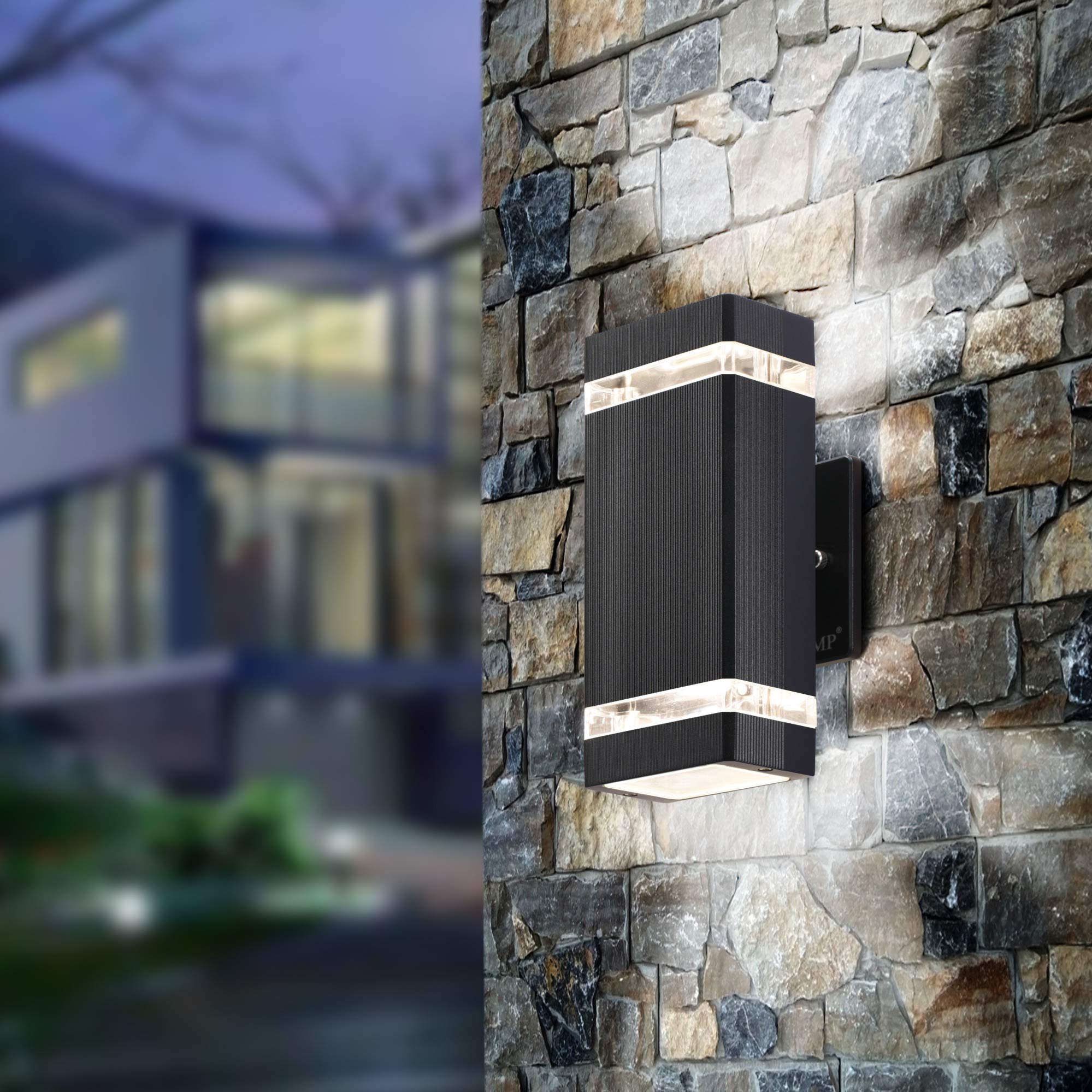 2 Pack LED Square Up and Down Lights Outdoor Wall Light，Body in Aluminum Waterproof Outdoor Wall Lamps，3000k 5W with Certificate ETL