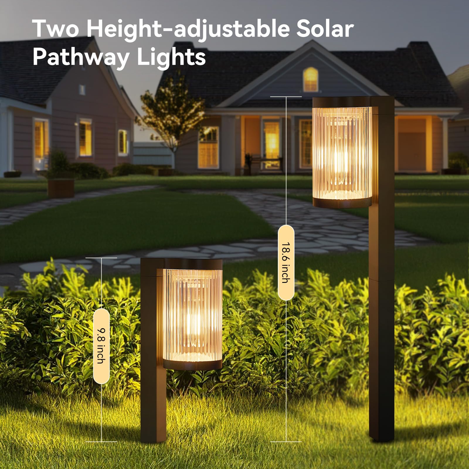 Solar Pathway Lights Outdoor 6 Pack, Super Bright Over 12Hrs Solar Lights Outdoor Waterproof IP65, Anto On/Off Solar Garden Lights Decorative & Stylish for Outside Yard, Path, Driveway