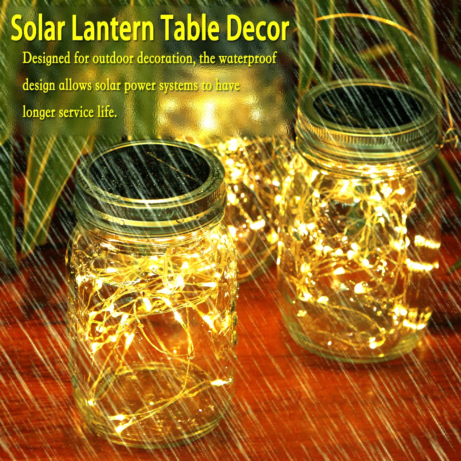 Cooo 12 Pack Crystal Glass Solar Lanterns Outdoor Waterproof 30LED Mason Jar Lights Solar Powered Garden Handmade Wall Lighting Fixtures（Just a Little More, Get Double The Delight -12 Sets Warm White）